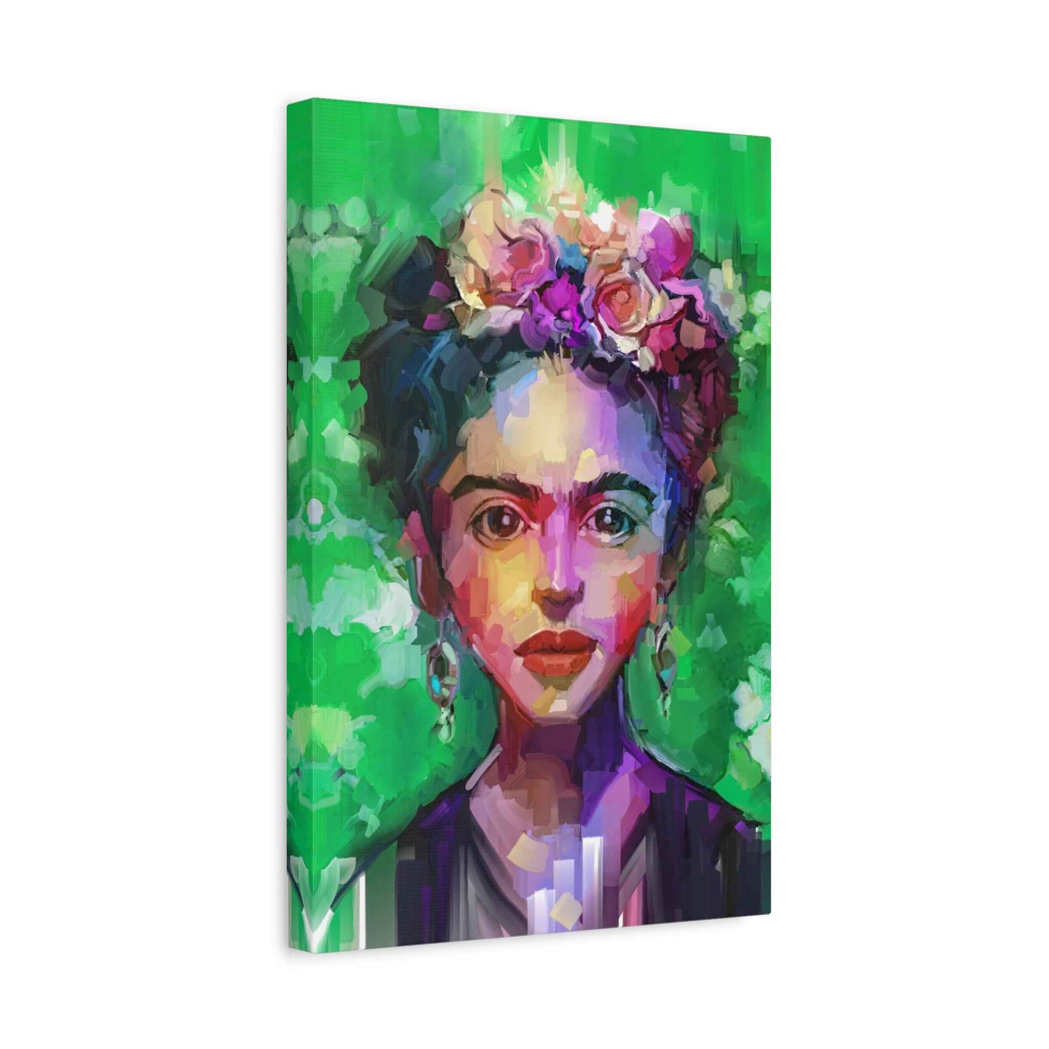 Colorful Woman Portrait Wall Art, Abstract Floral Face Painting
