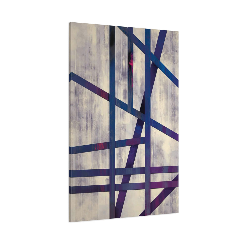 Abstract Geometric Canvas Print – Modern Blue & Purple Lines Art