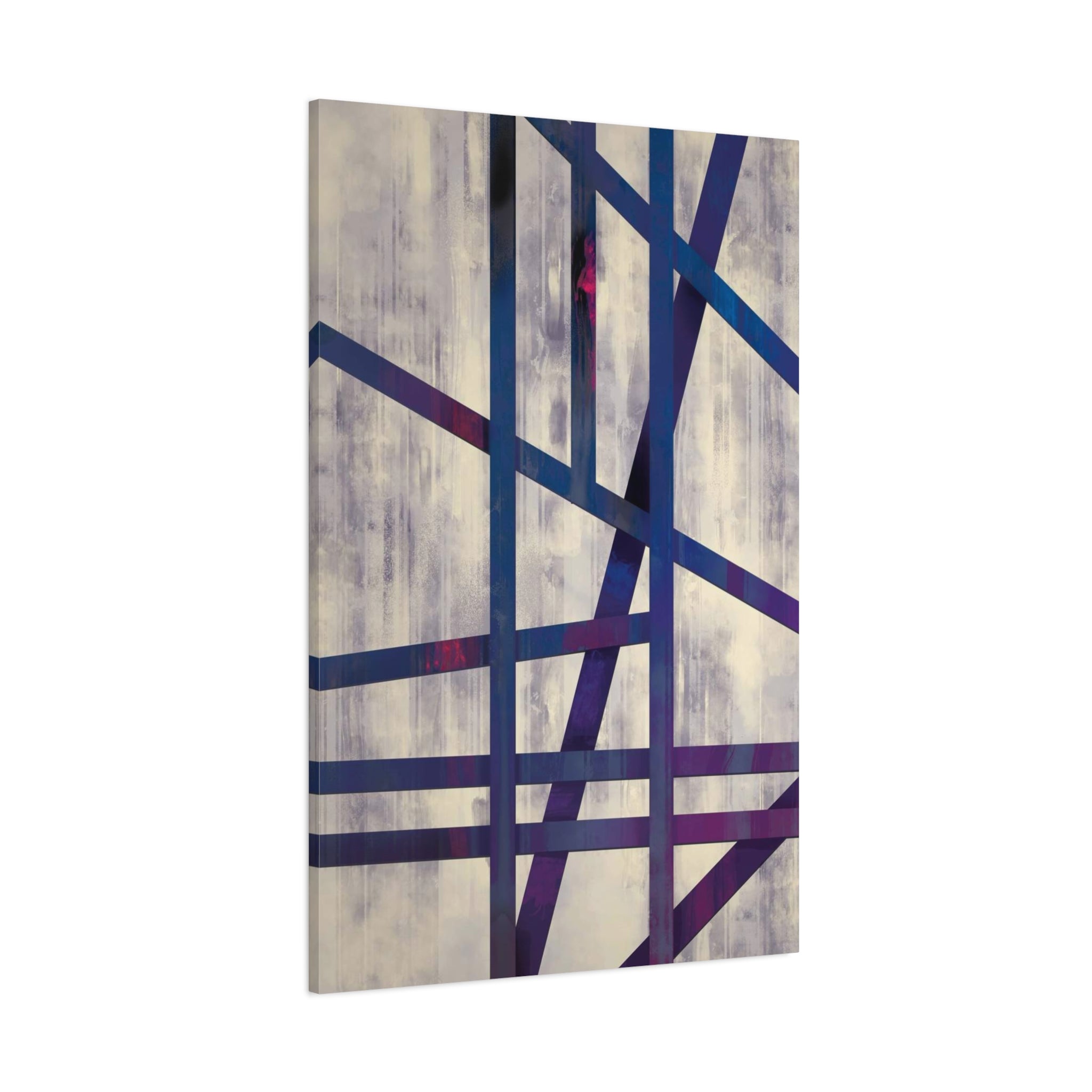 Abstract Geometric Canvas Print – Modern Blue & Purple Lines Art