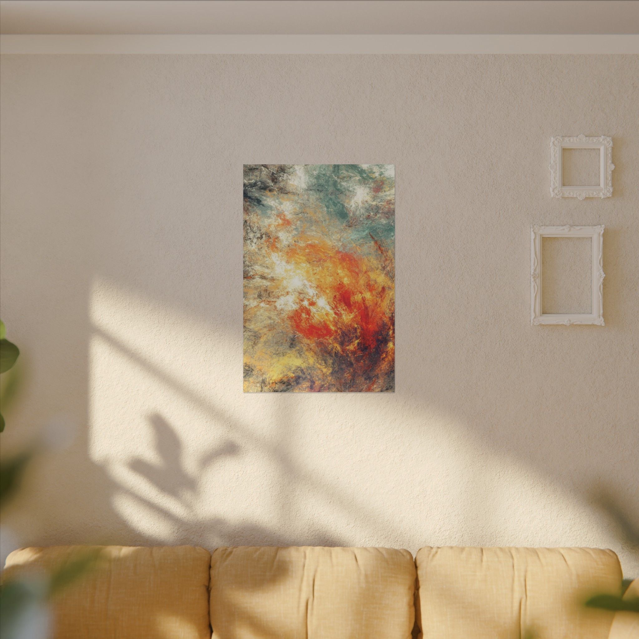 Abstract Nebula Canvas Wall Art — Colorful Modern Stretched Matte Print