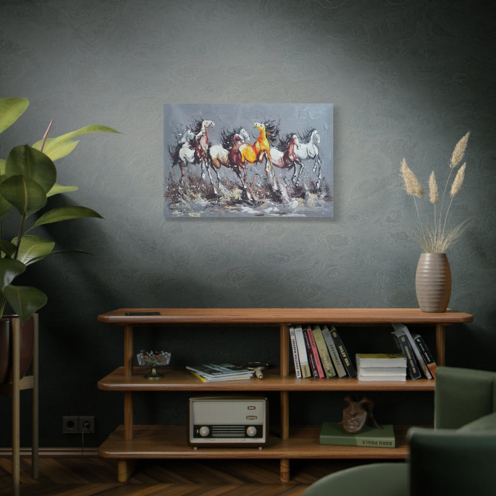 Galloping Horses Matte Canvas Wall Art — Stretched 1.25"