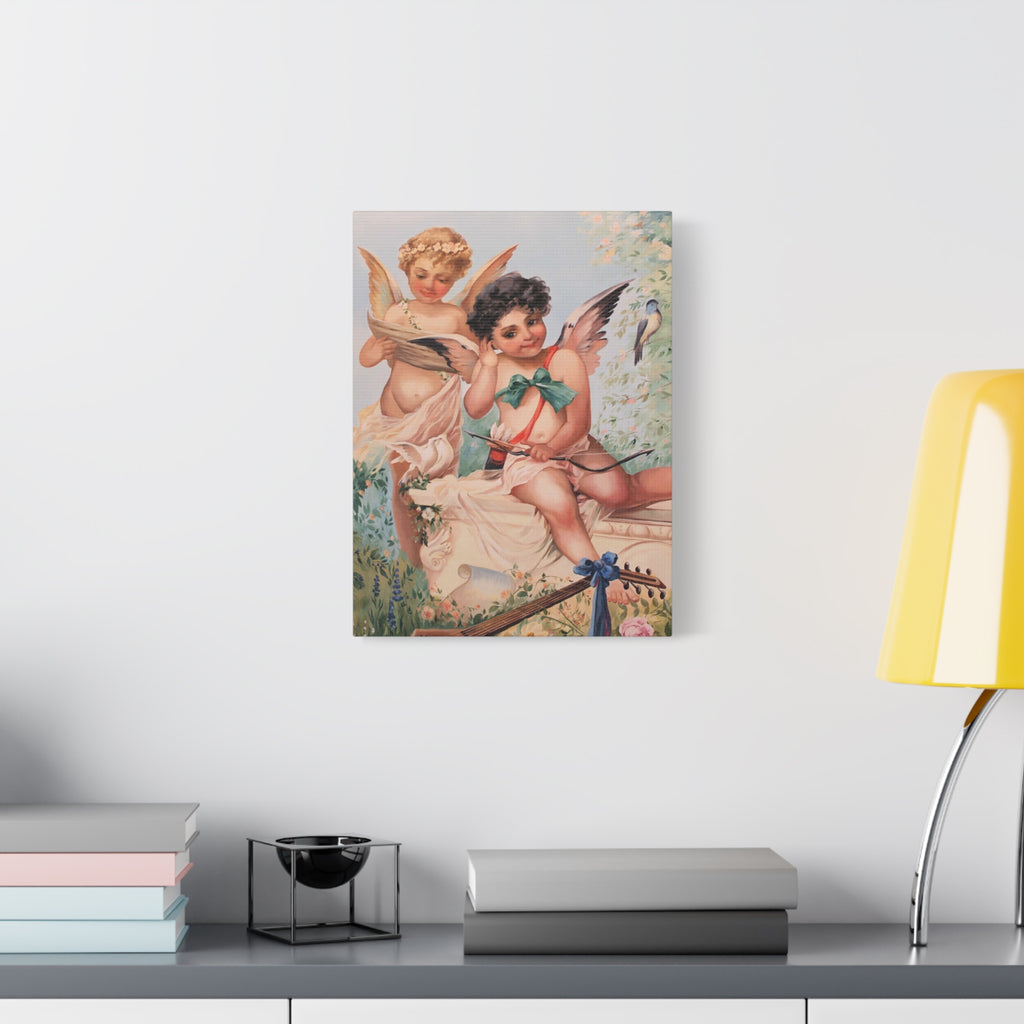 Cherubs Vintage Art Print - Romantic Angel Wall Decor Canvas - TheKaraHan