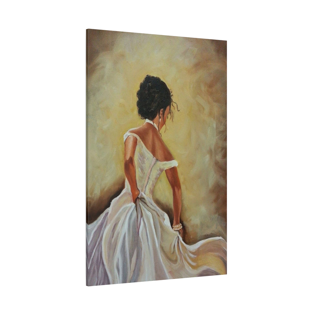 Elegant Bride Portrait Canvas Print — Romantic Wedding Wall Art