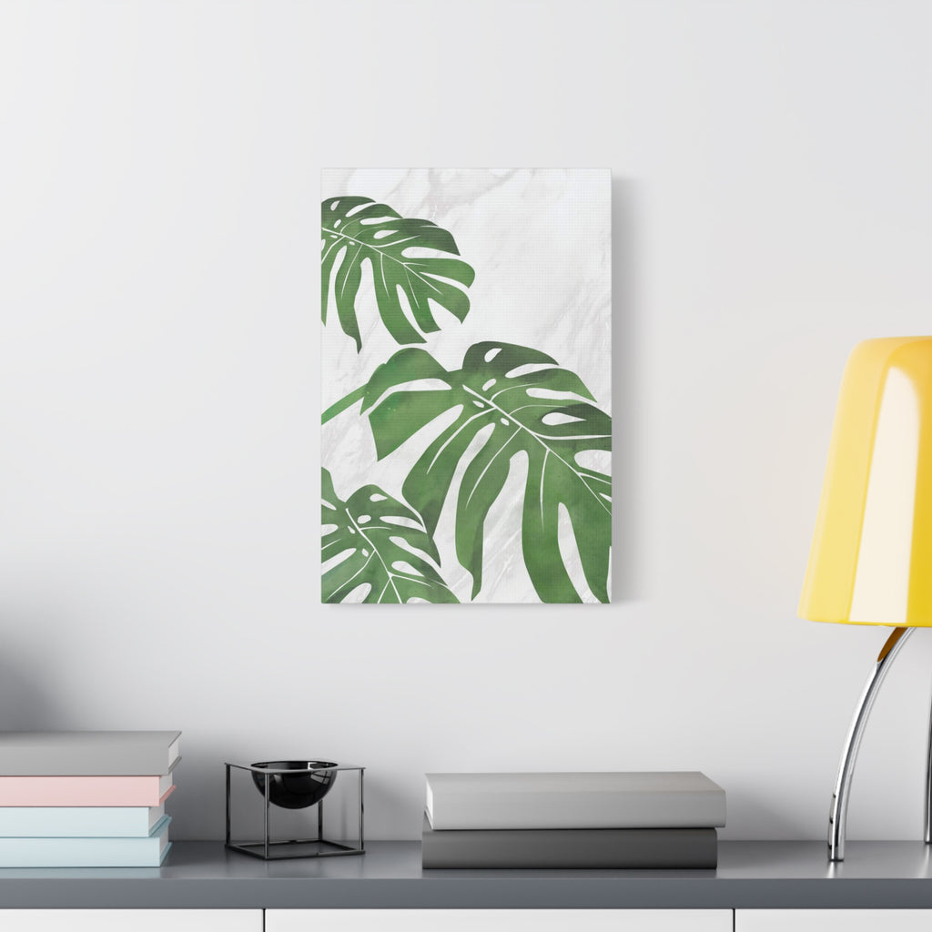 Monstera Marble Wall Art Canvas 