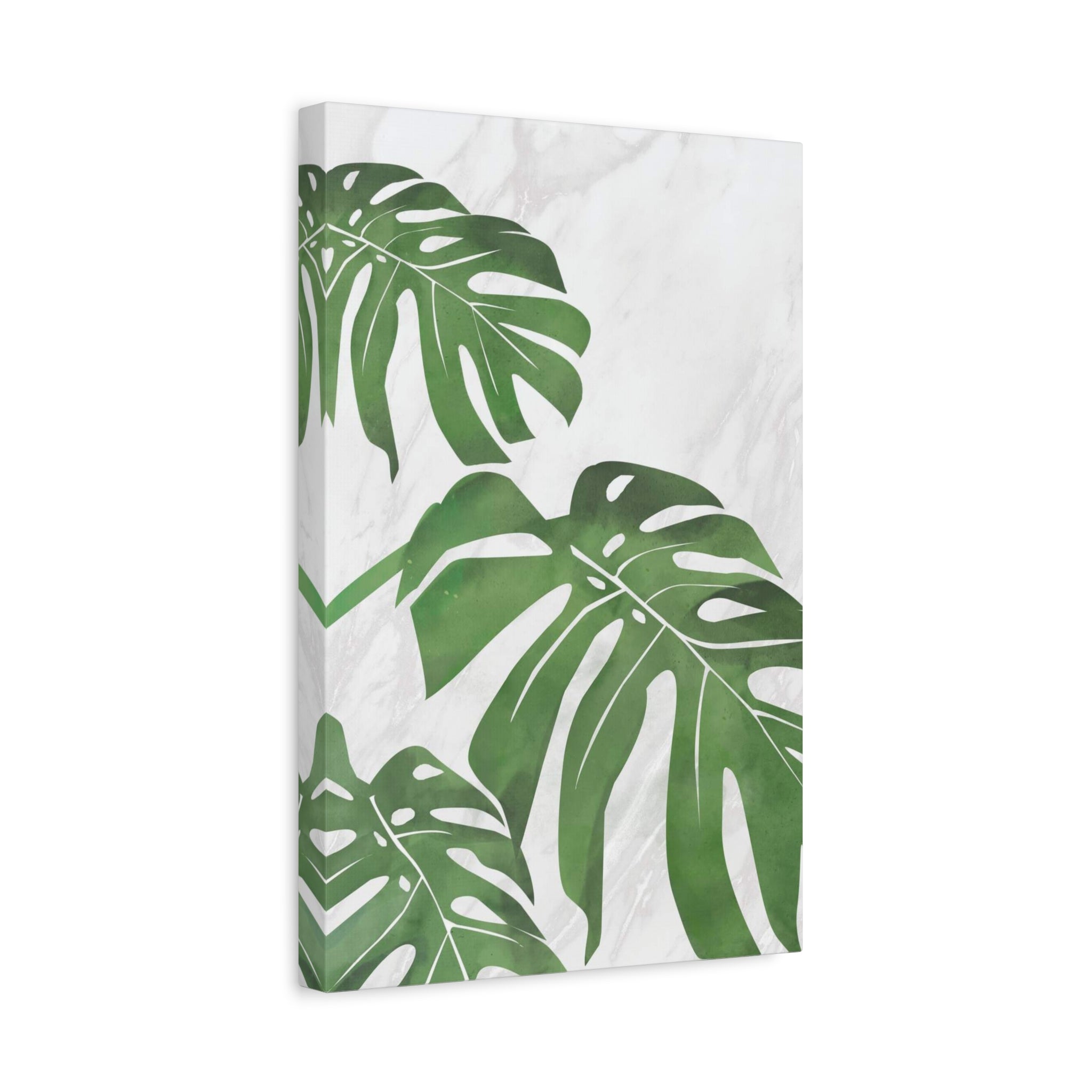 Monstera Marble Wall Art Canvas 