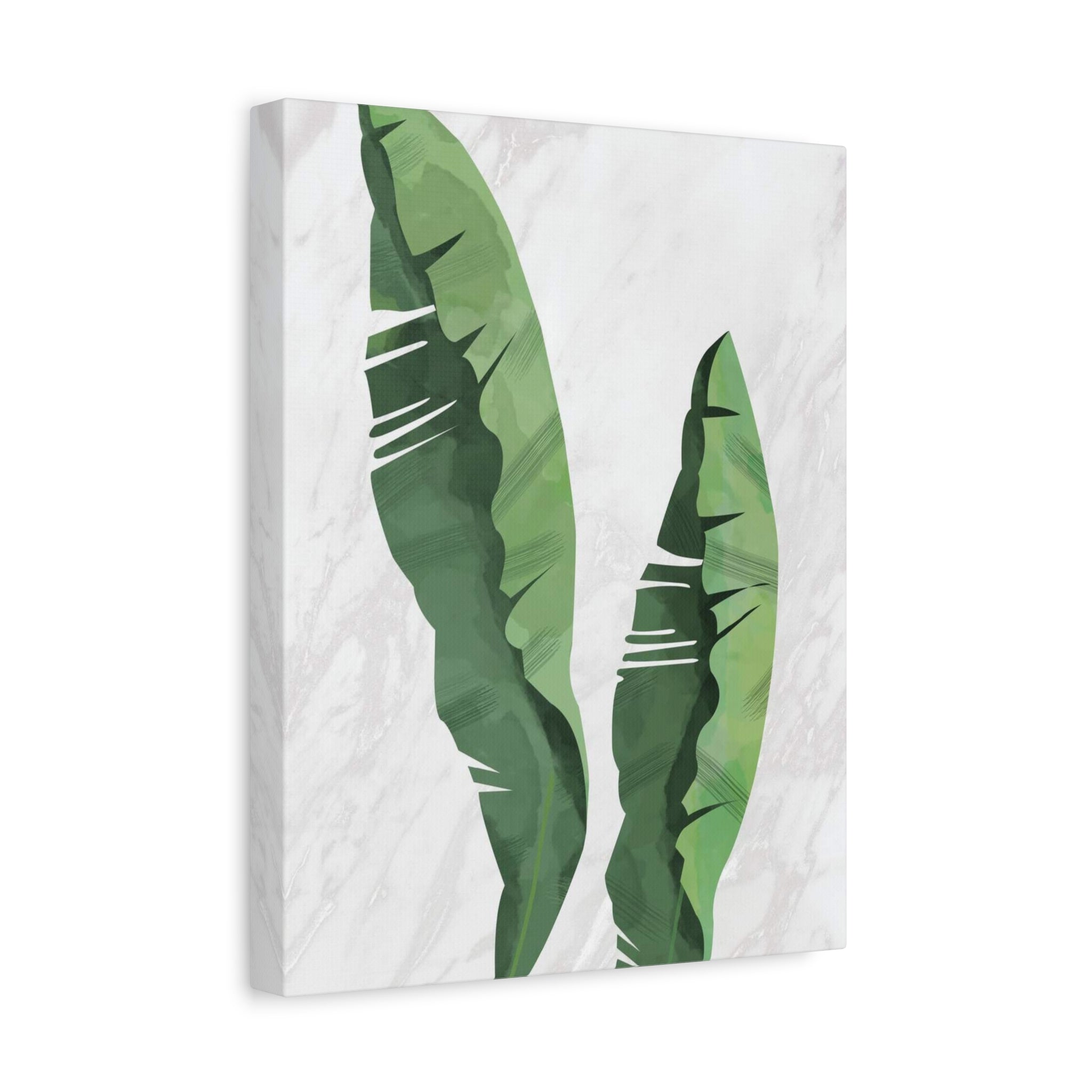 Banana Leaf Botanical Canvas Wall Art - Matte Stretched 1.25" 