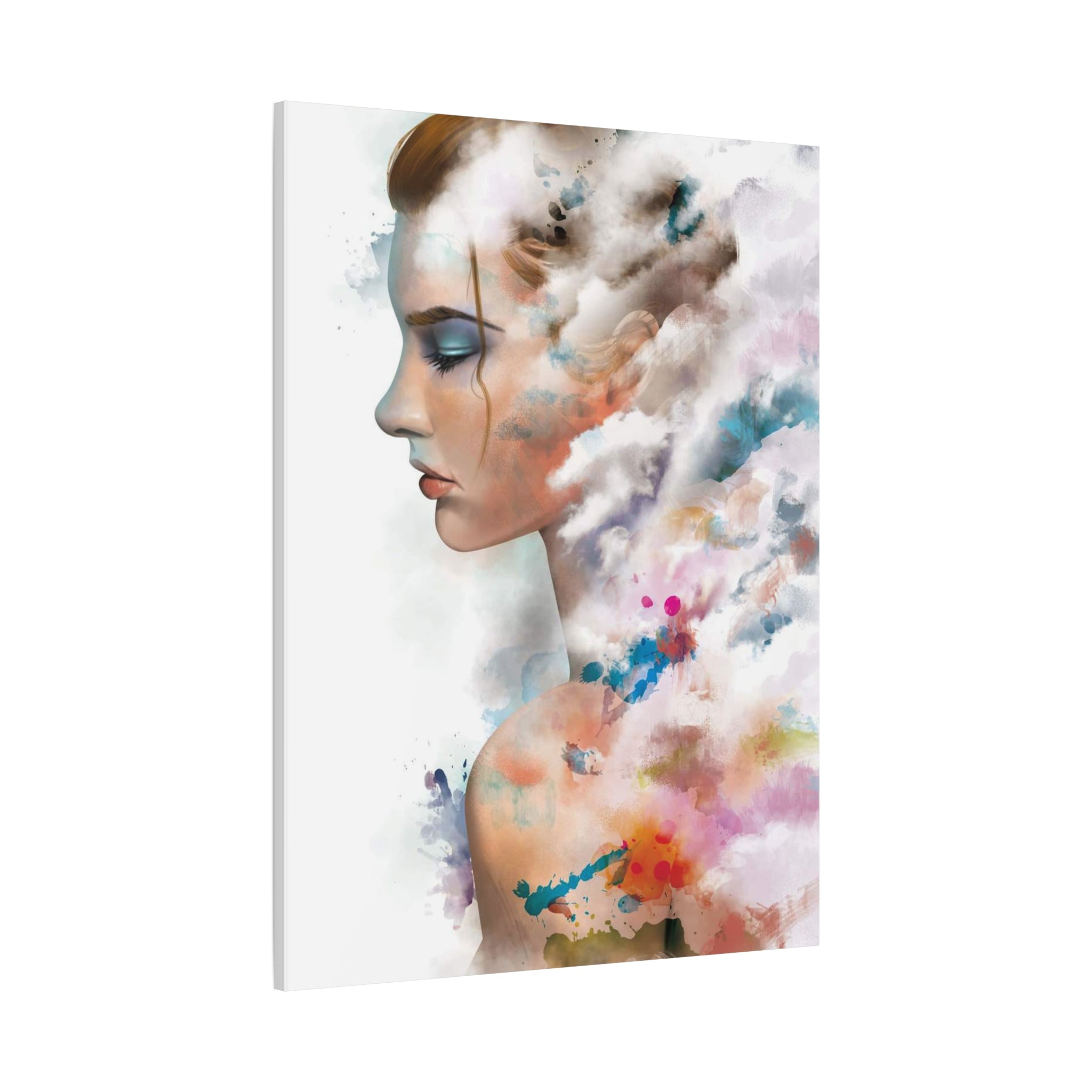 Dreamscape Portrait Canvas - Abstract Watercolor Woman Wall Art