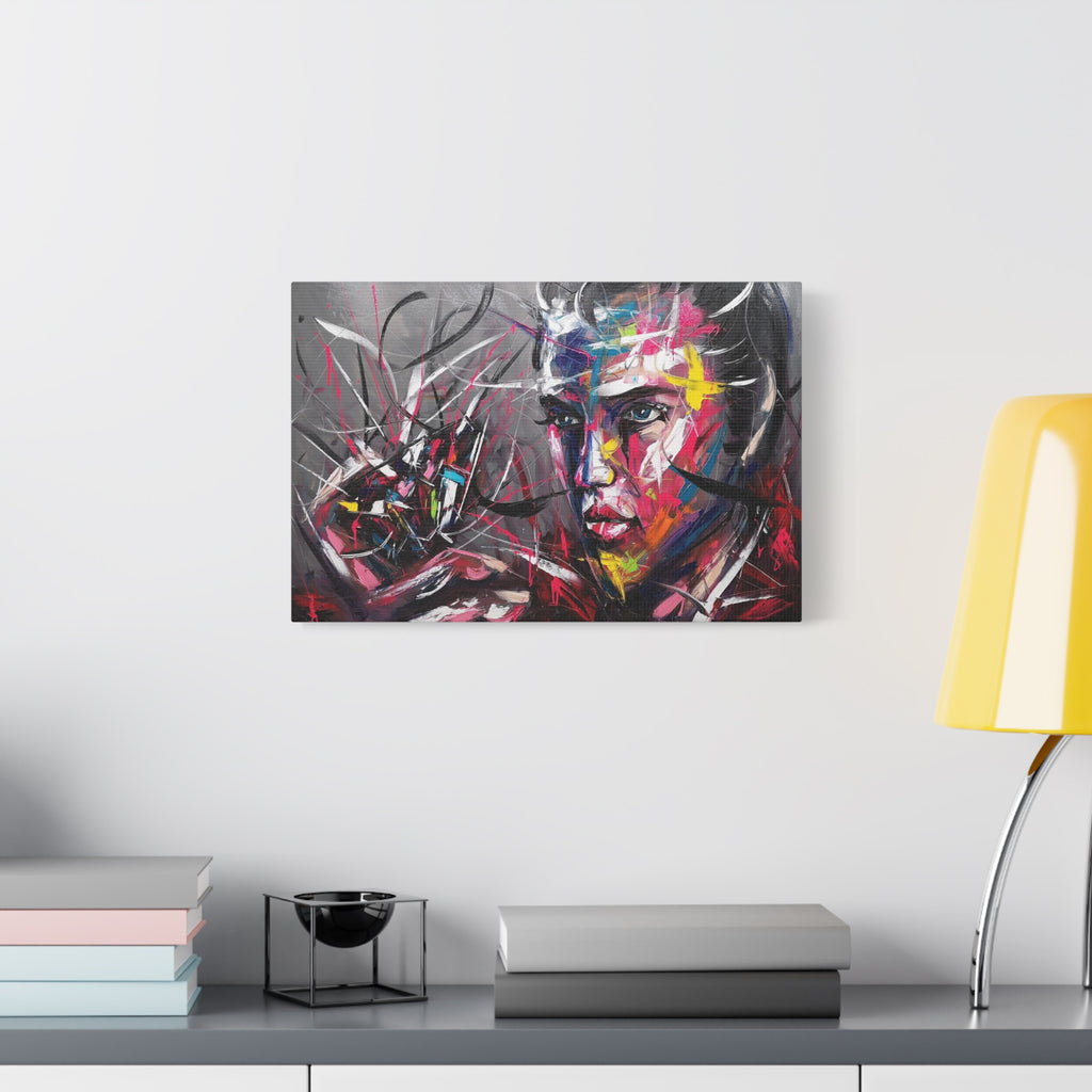 Abstract Colorful Portrait Matte Canvas Wall Art — Modern Face Painting
