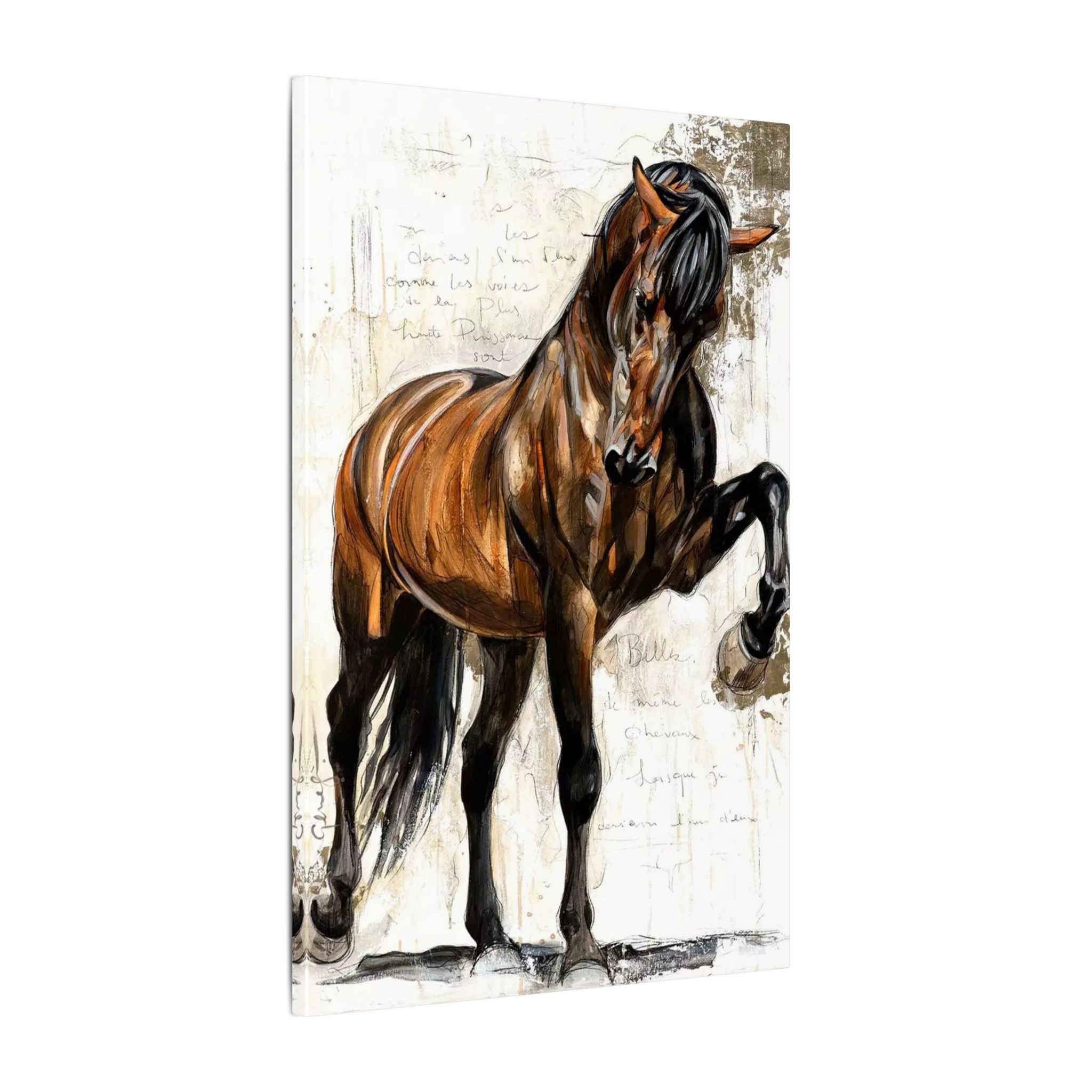 Horse Canvas Wall Art — Brown Stallion Matte Stretched Canvas 