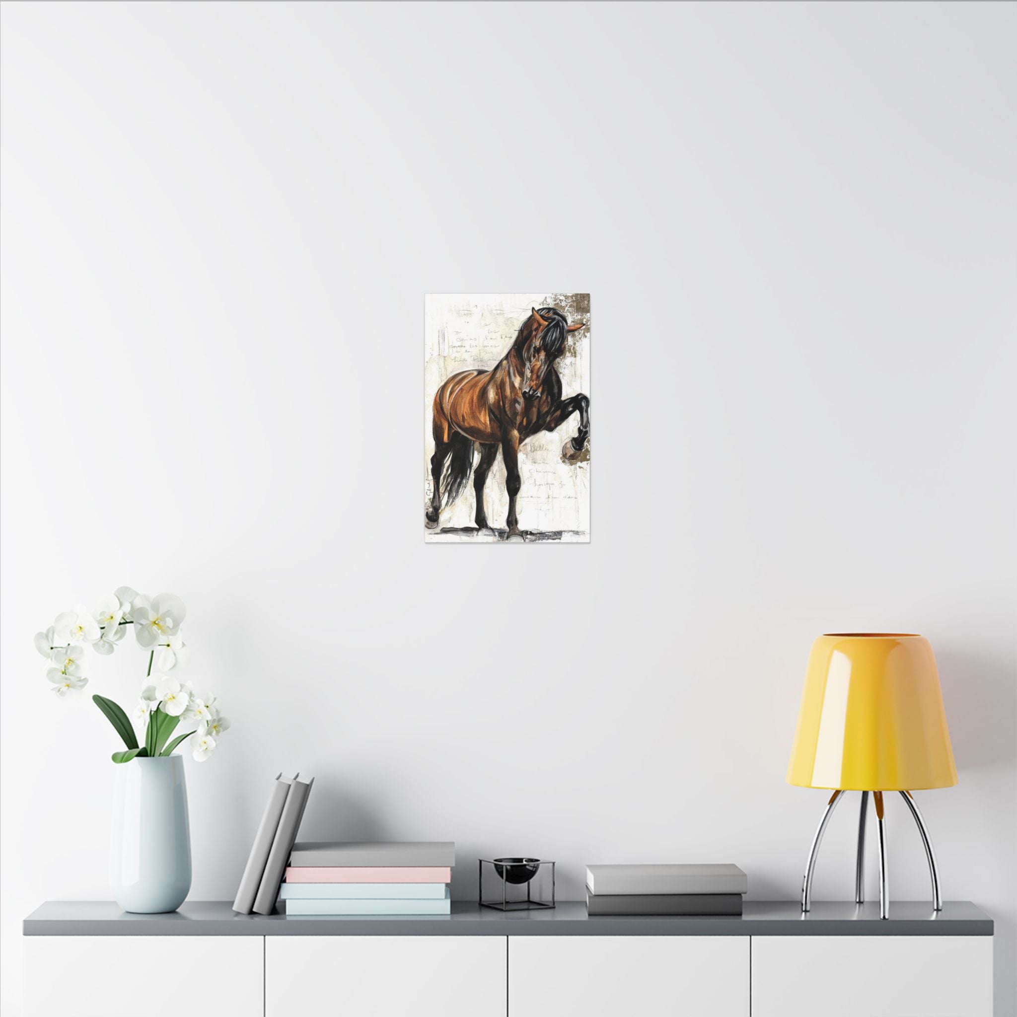 Horse Canvas Wall Art — Brown Stallion Matte Stretched Canvas 
