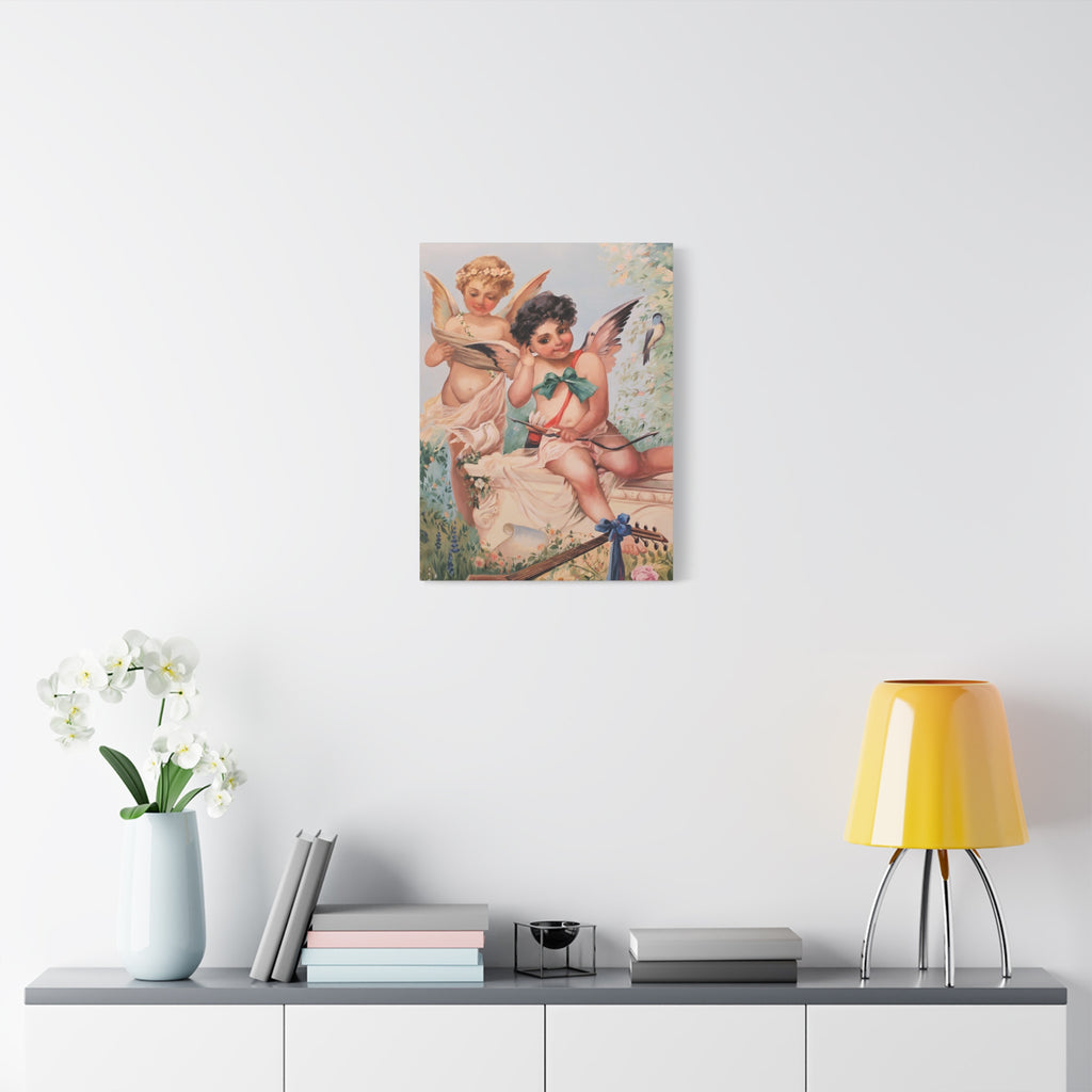 Cherubs Vintage Art Print - Romantic Angel Wall Decor Canvas - TheKaraHan