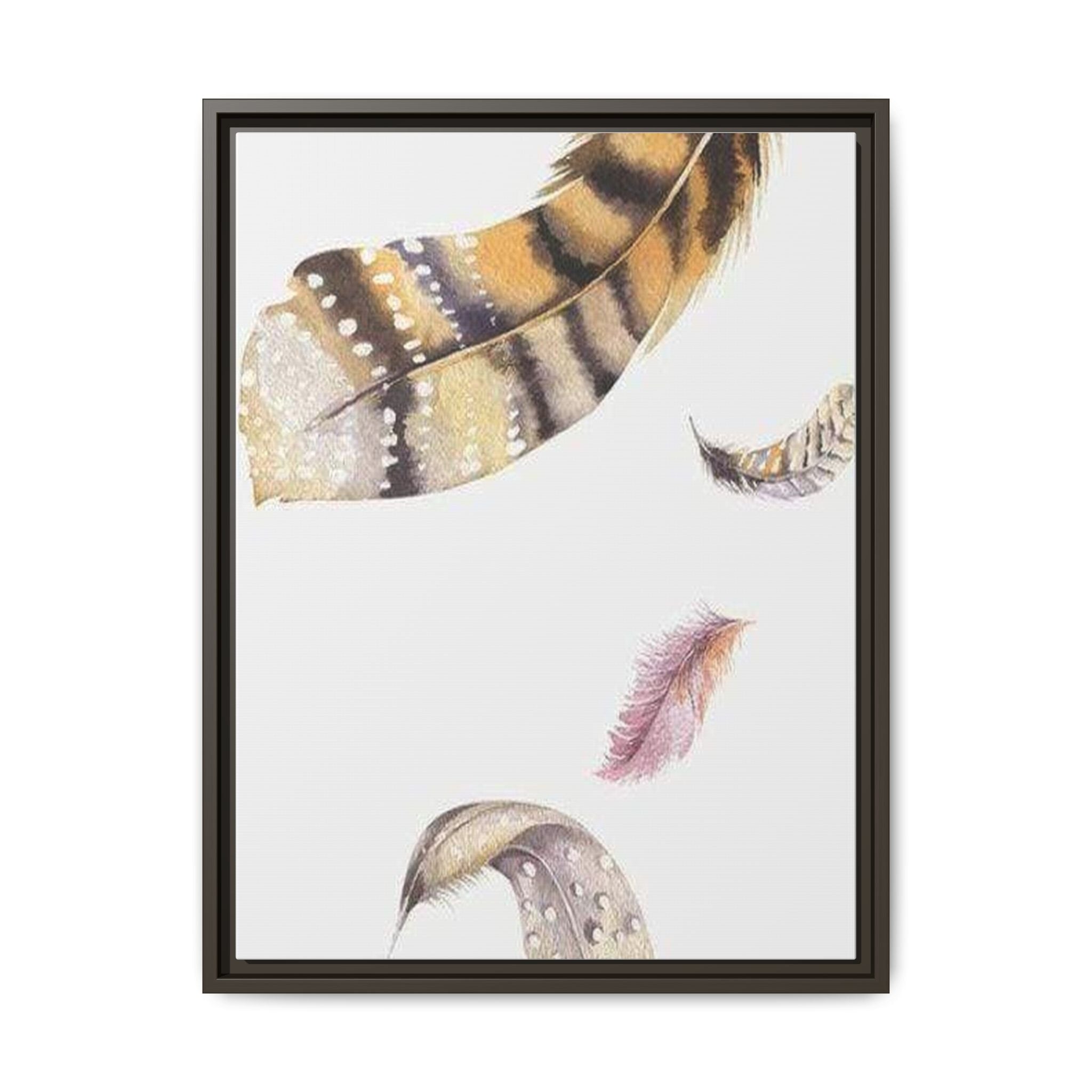 Feather Watercolor Matte Canvas Print — Framed Wall Art