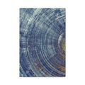 Abstract Blue Tree-Ring Canvas Art – Circular Texture Matte Stretched Canvas