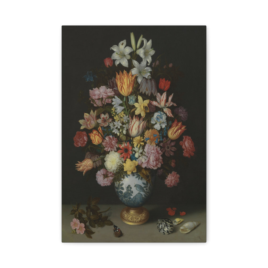 Vintage Floral Canvas Print - Stretched Matte Still Life Wall Art - TheKaraHan