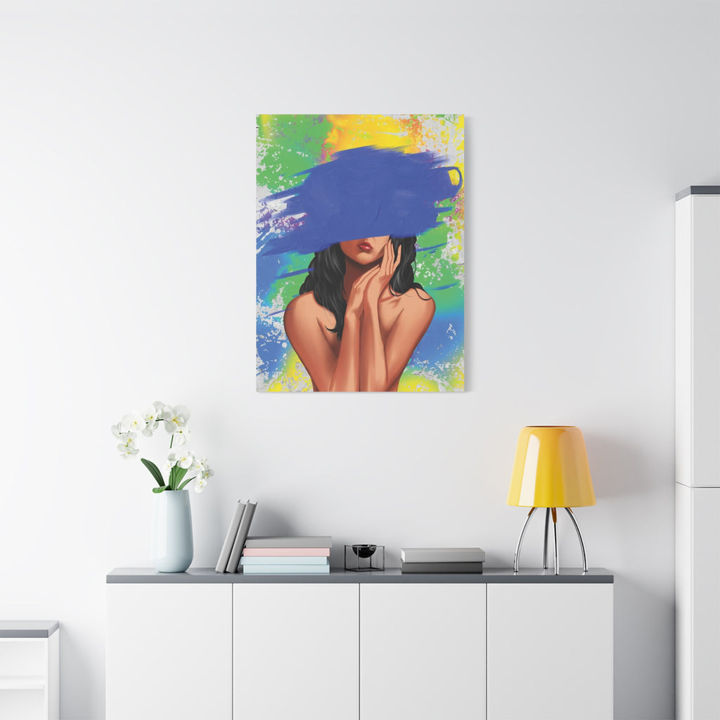 Abstract Portrait Canvas Print — Colorful Brushstroke Woman Art, Matte Stretched Canvas 1.25"