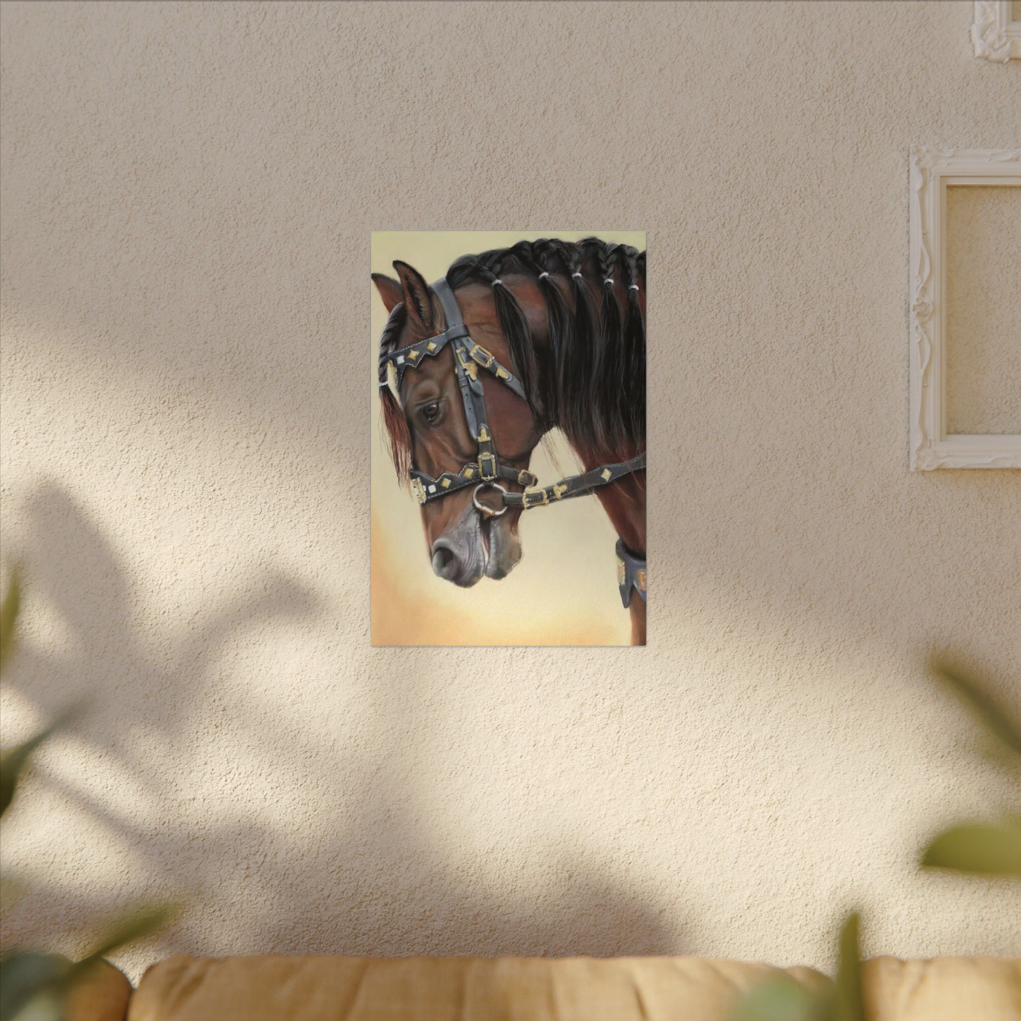 Horse Portrait Canvas Print — Elegant Bridle Art for Home & Stable Decor