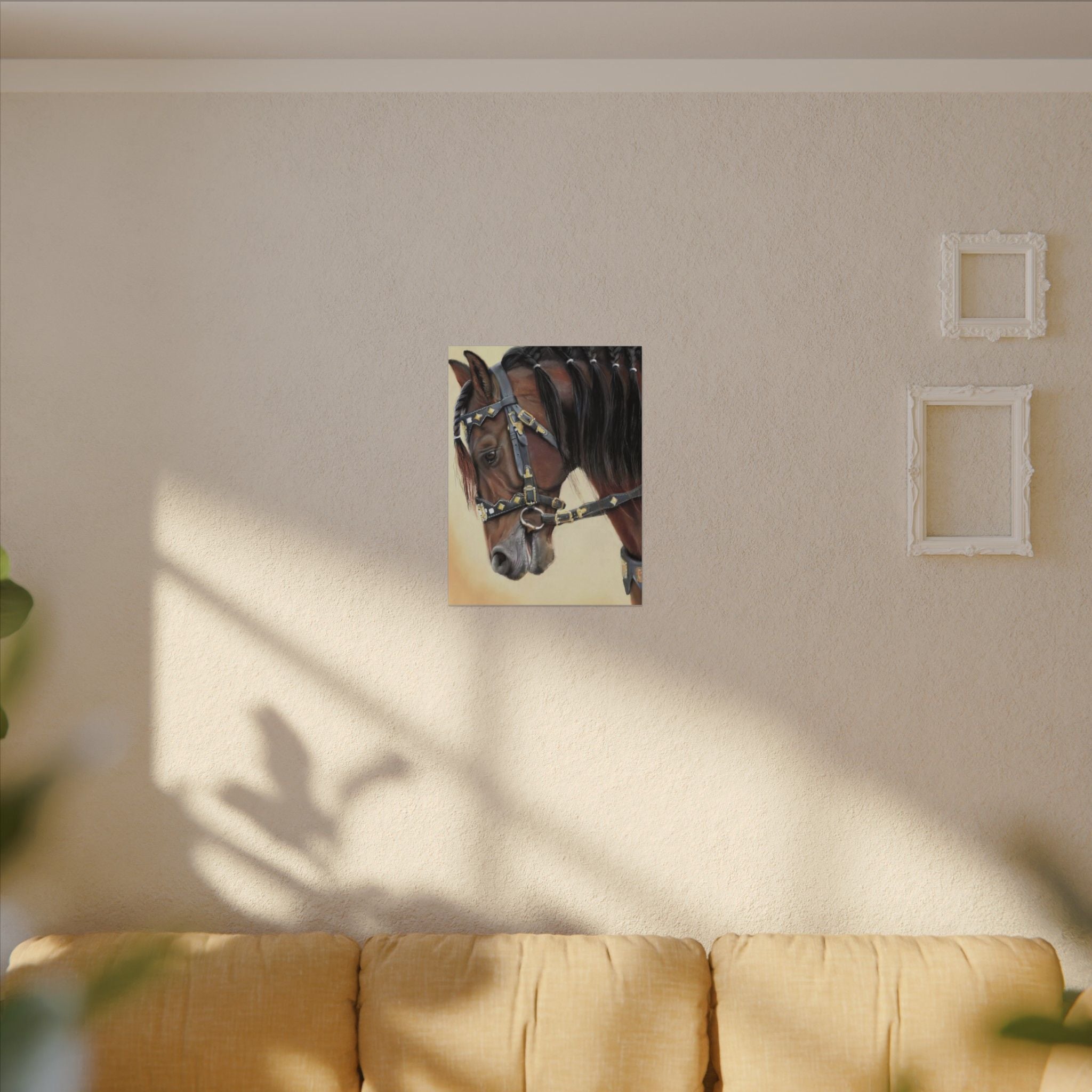 Horse Portrait Canvas Print — Elegant Bridle Art for Home & Stable Decor - TheKaraHan