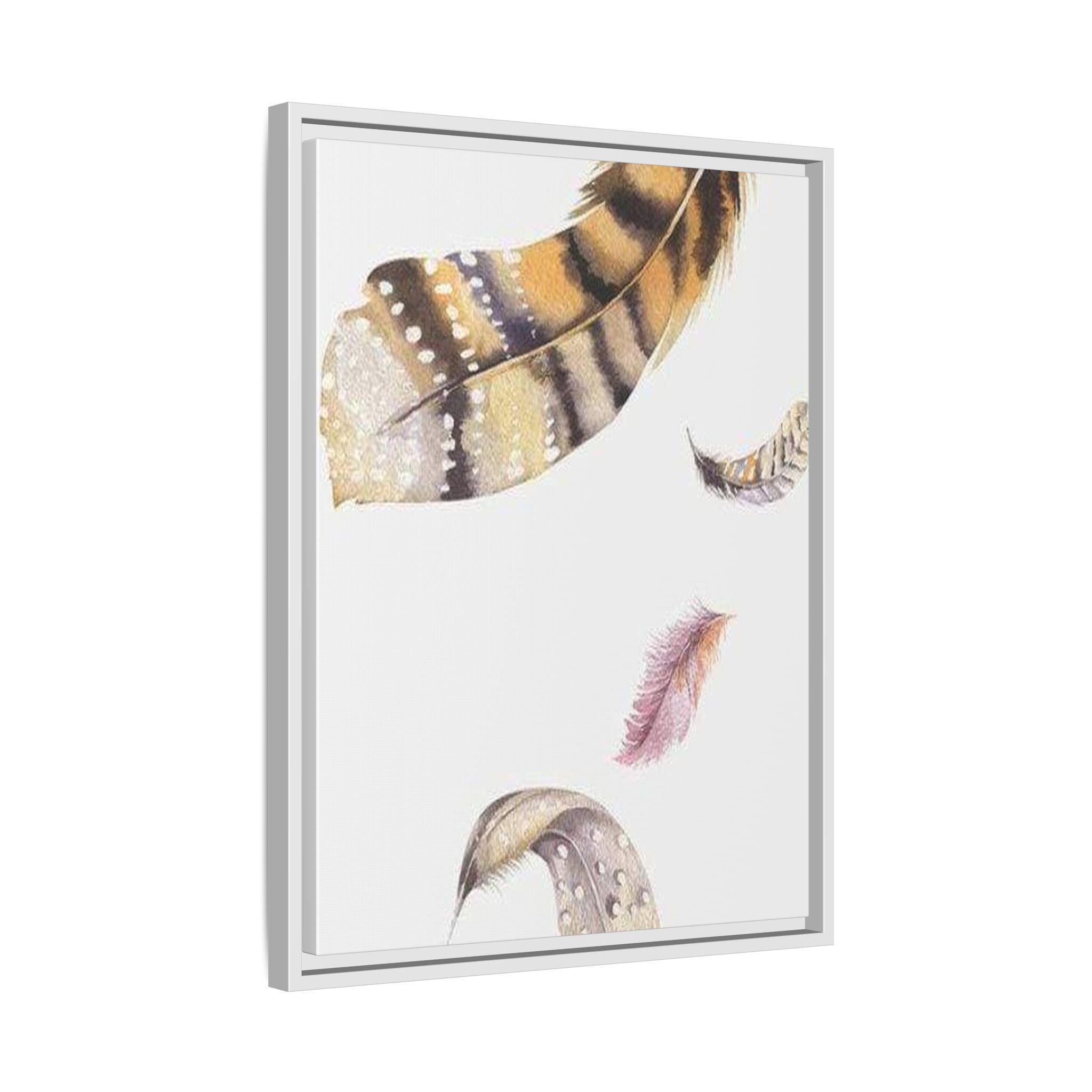 Feather Watercolor Matte Canvas Print — Framed Wall Art