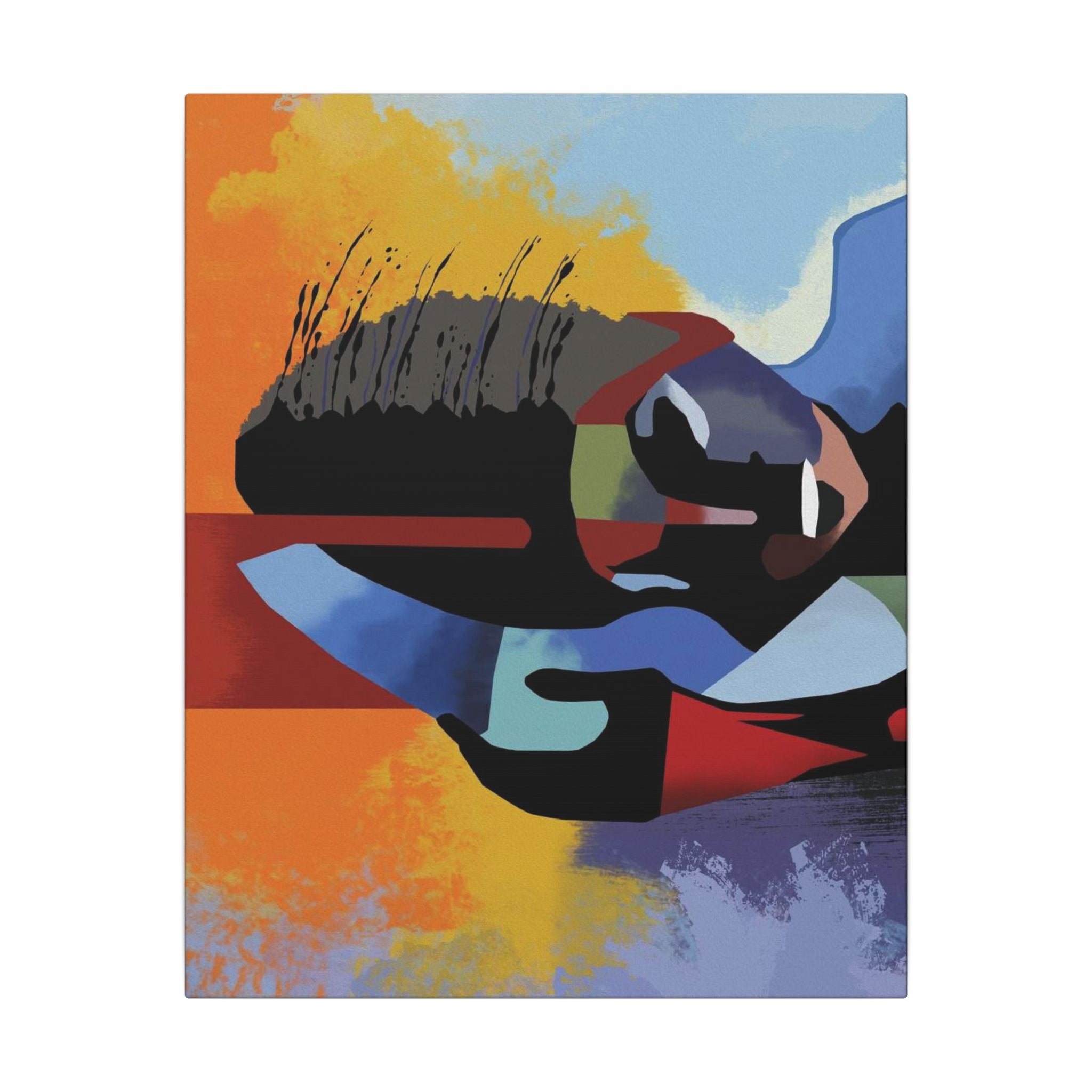 Abstract Guitar Art Canvas — Colorful Modern Music Wall Decor 