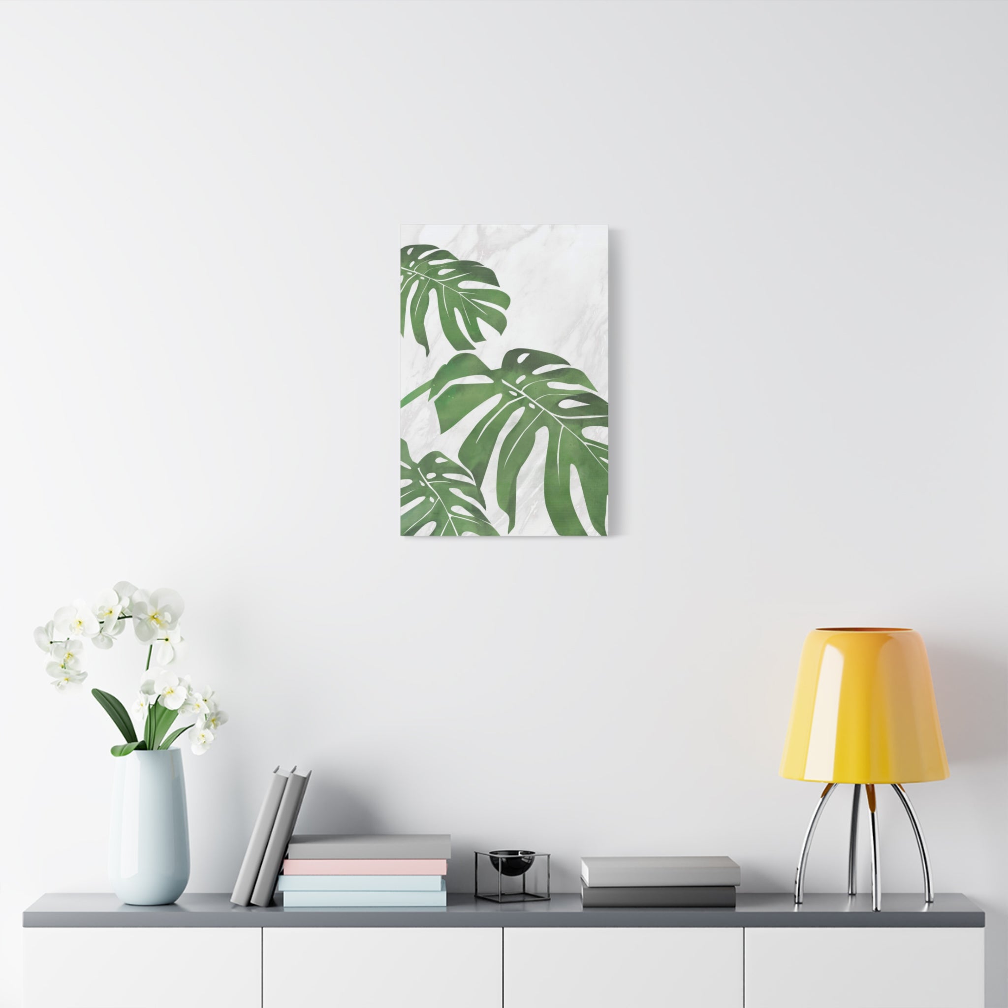 Monstera Marble Wall Art Canvas 