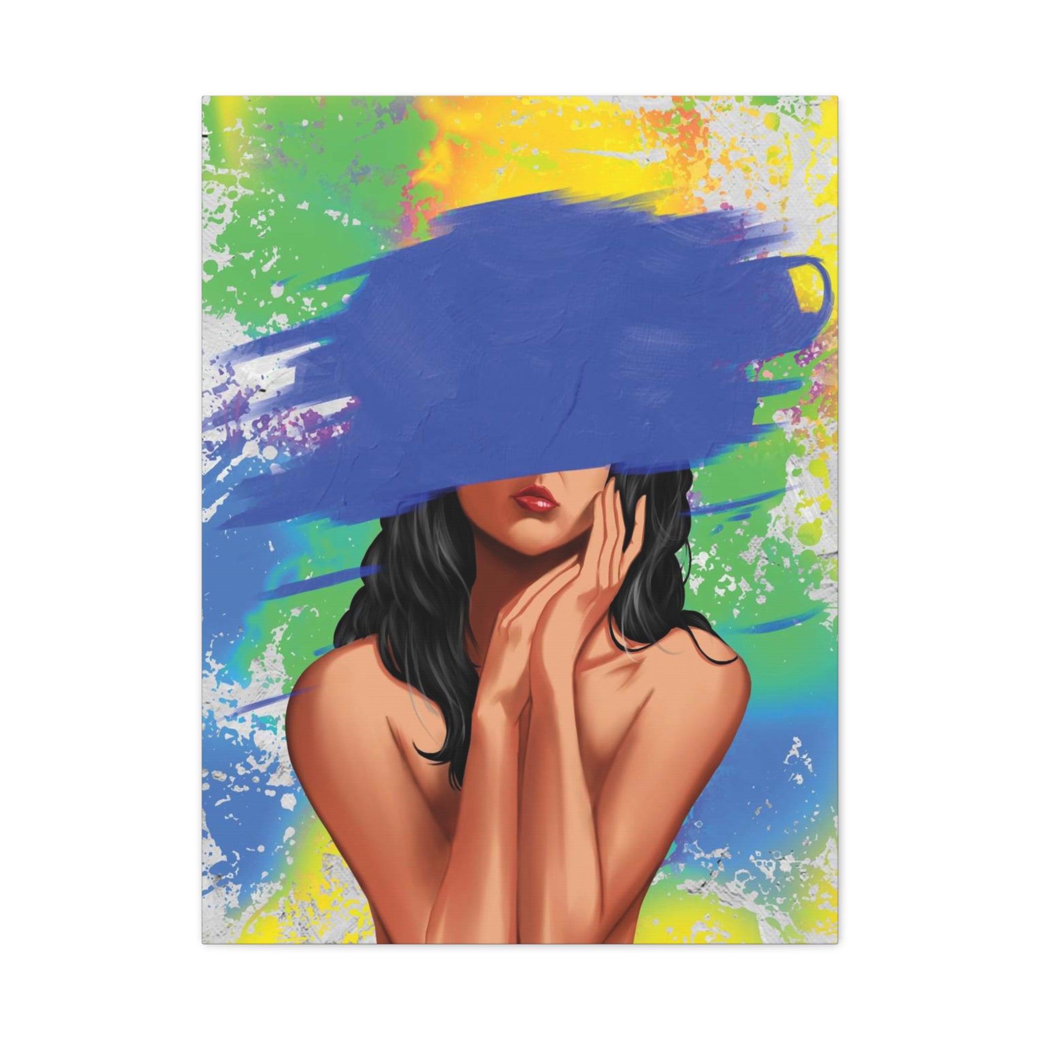 Abstract Portrait Canvas Print — Colorful Brushstroke Woman Art, Matte Stretched Canvas 1.25" 