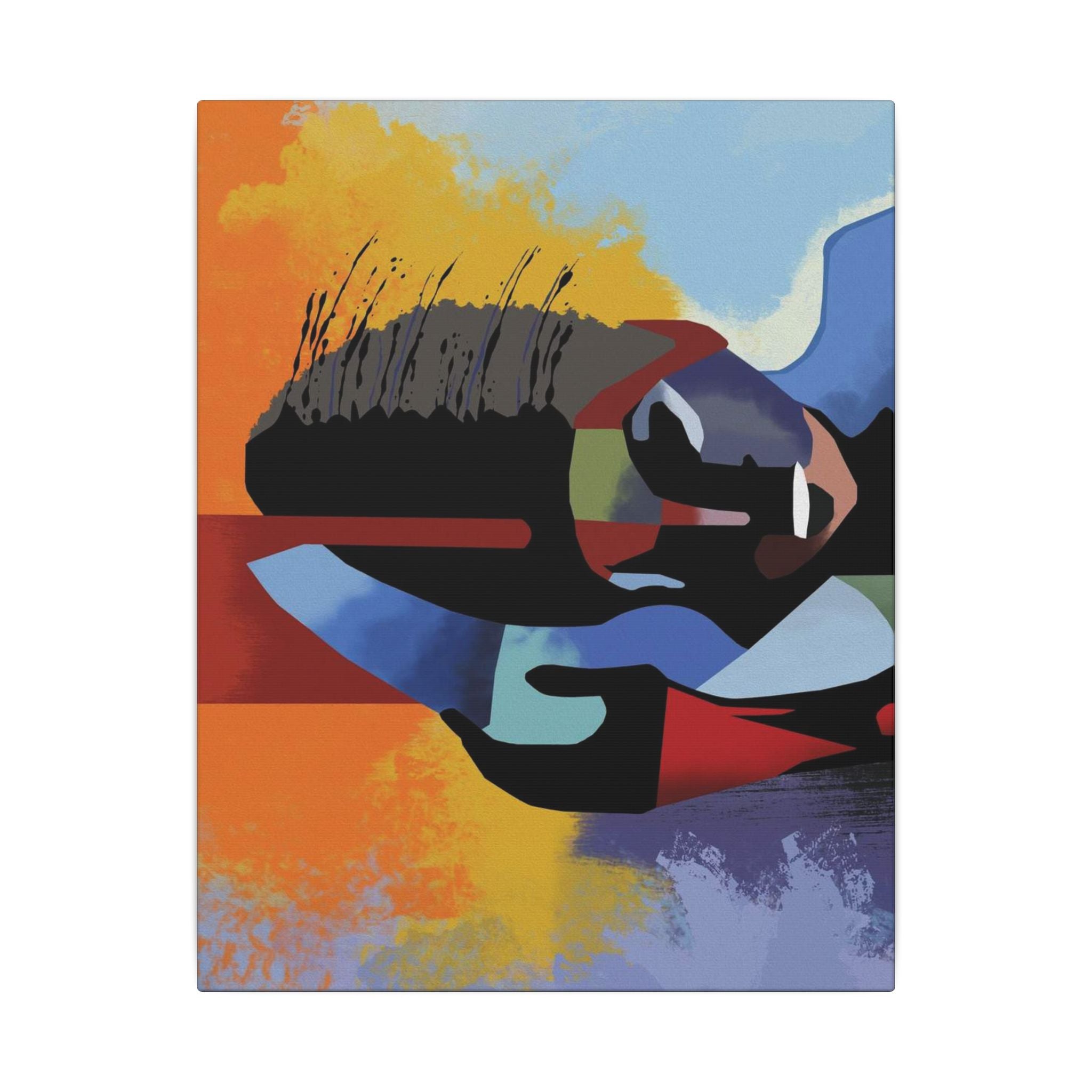 Abstract Guitar Art Canvas — Colorful Modern Music Wall Decor 