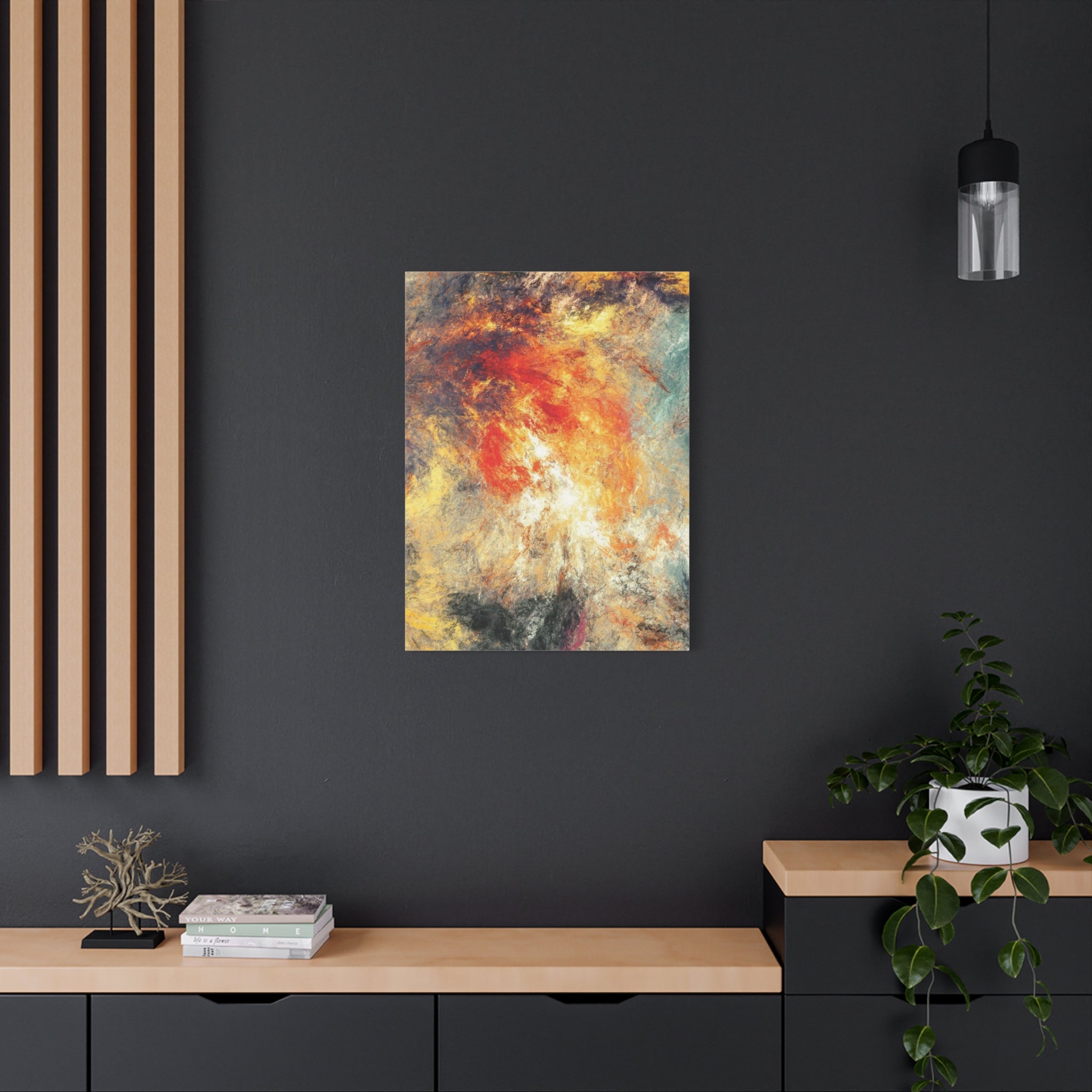 Abstract Firestorm Matte Canvas Print — Stretched 1.25" Wall Art