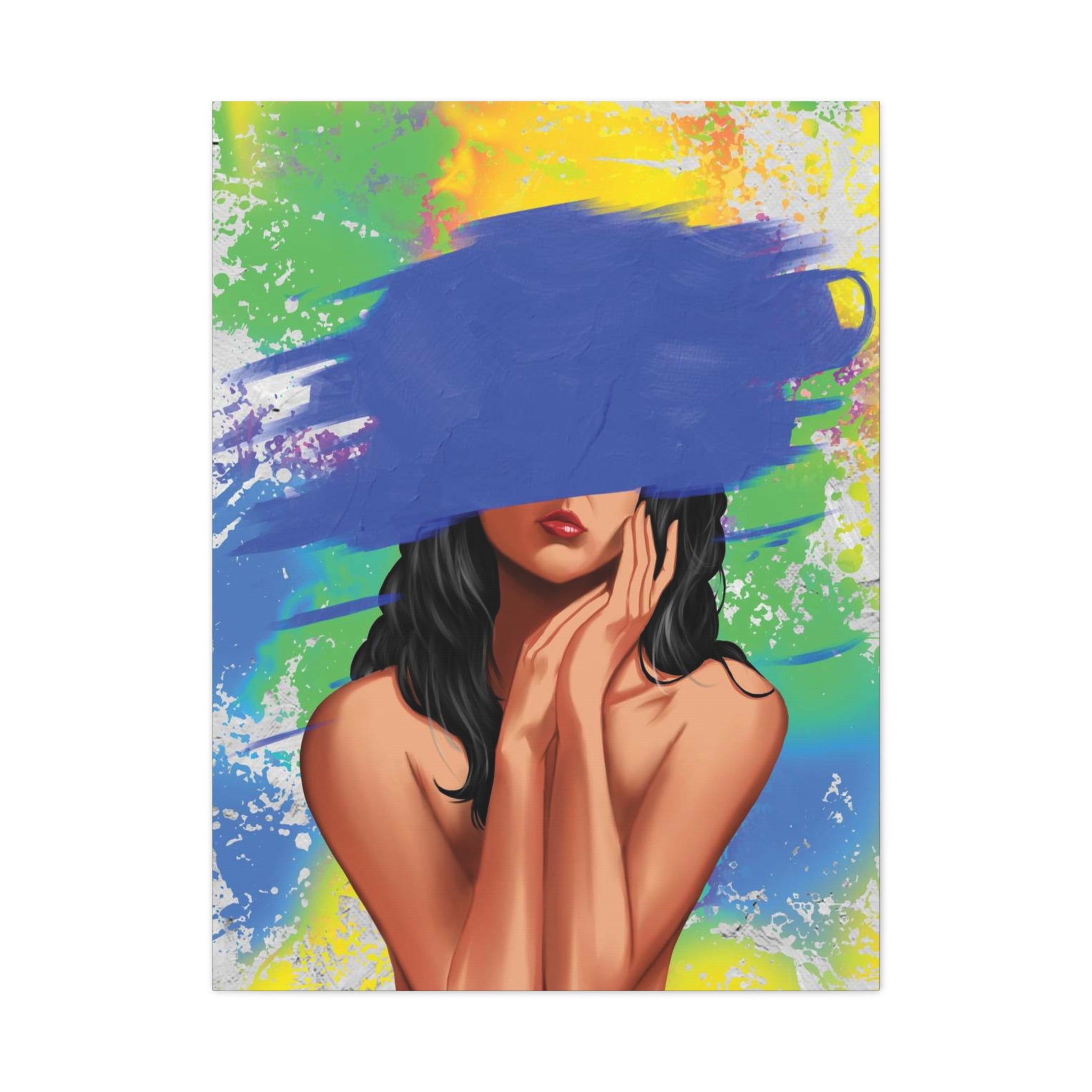 Abstract Portrait Canvas Print — Colorful Brushstroke Woman Art, Matte Stretched Canvas 1.25" 