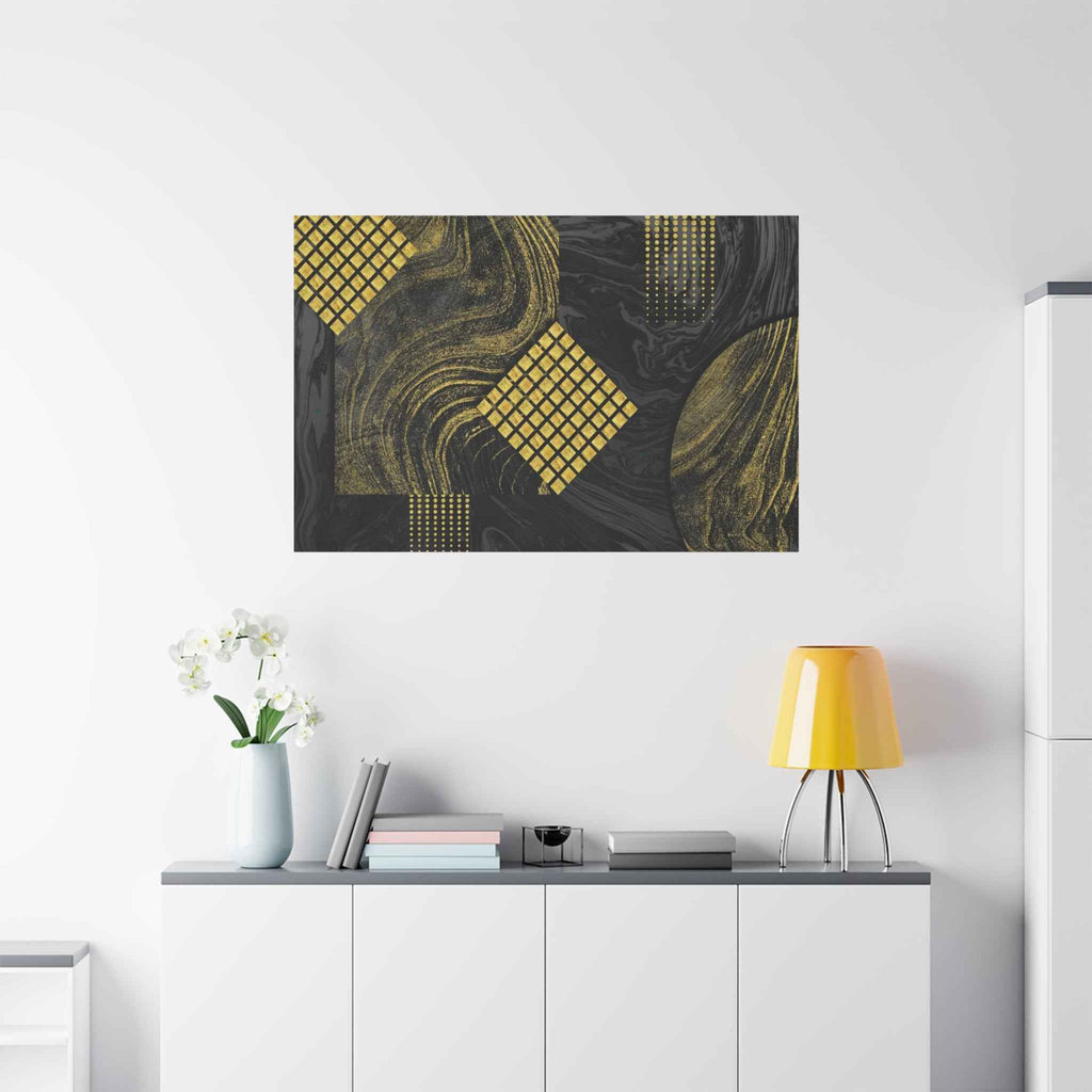 Black and Gold Wall Art - Abstract Canvas Wall Art for Modern Luxury Decor