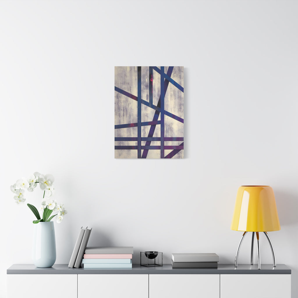 Abstract Geometric Canvas Print – Modern Blue & Purple Lines Art