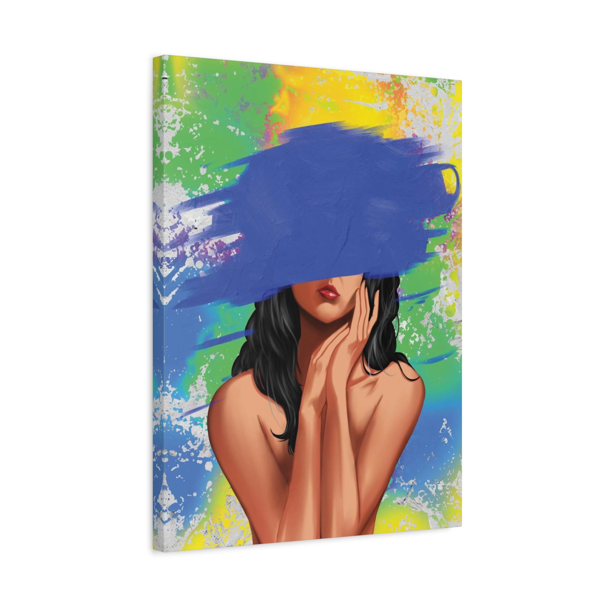 Abstract Portrait Canvas Print — Colorful Brushstroke Woman Art, Matte Stretched Canvas 1.25"