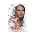 Watercolor Portrait Canvas Print — Ethereal Female Face Matte Stretched Art