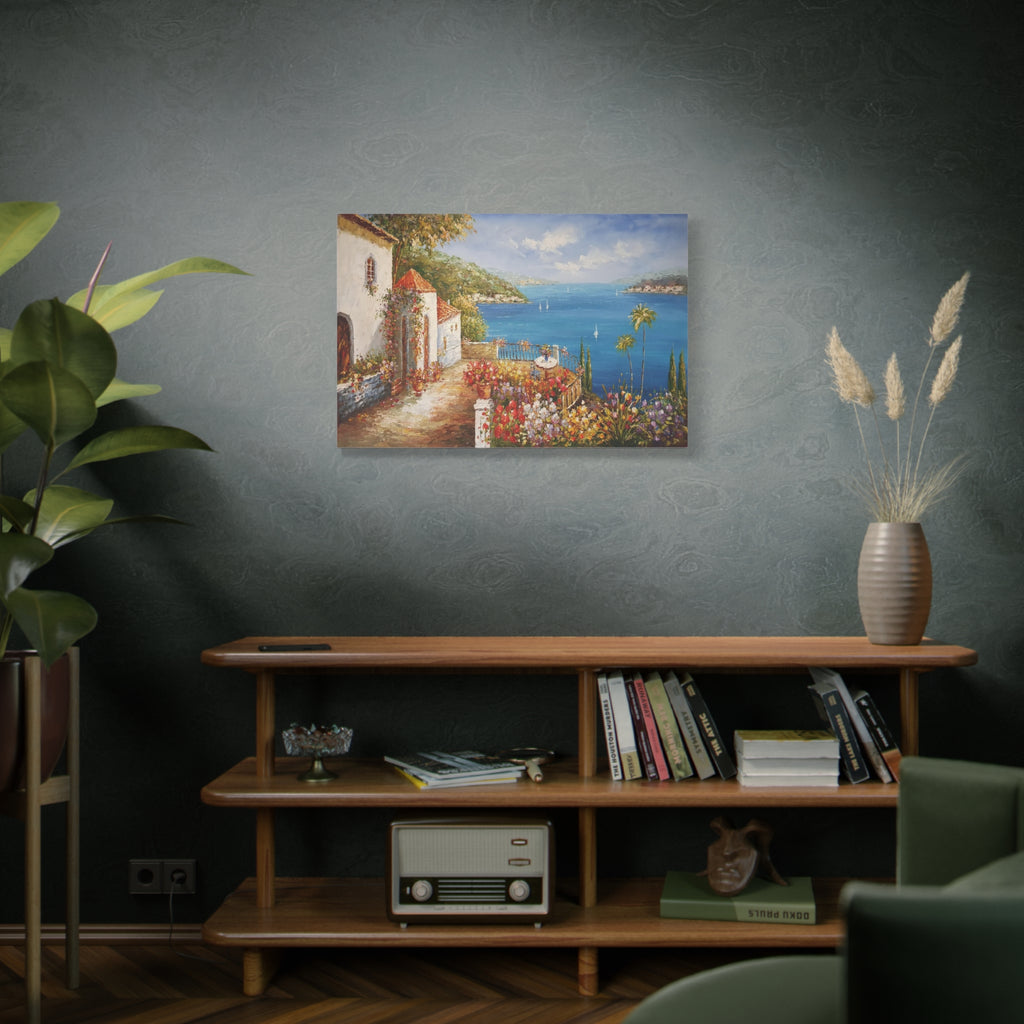 Mediterranean Seaside Canvas Print — Stretched Matte Wall Art 