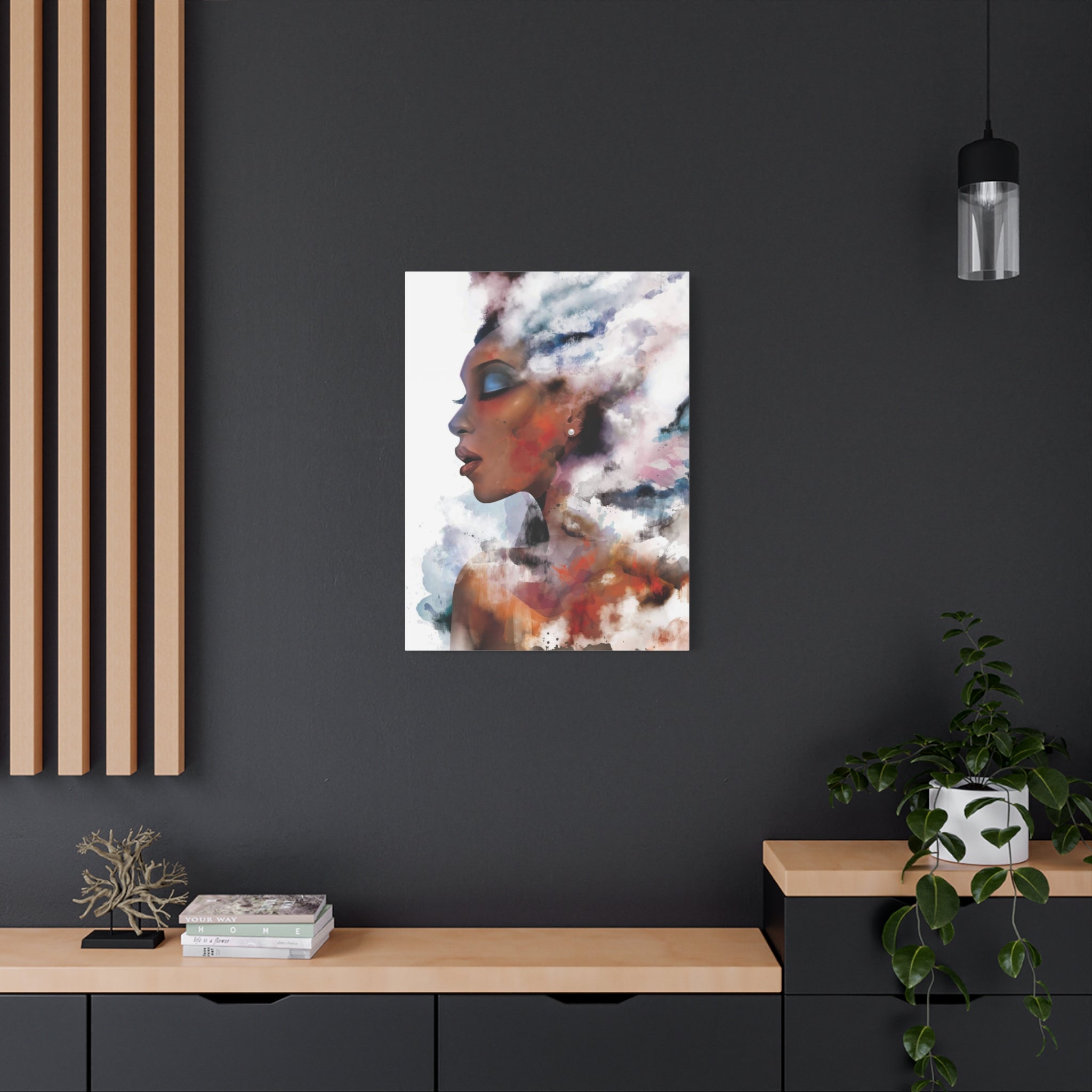Abstract Portrait Canvas - Dreamy Woman Watercolor Wall Art