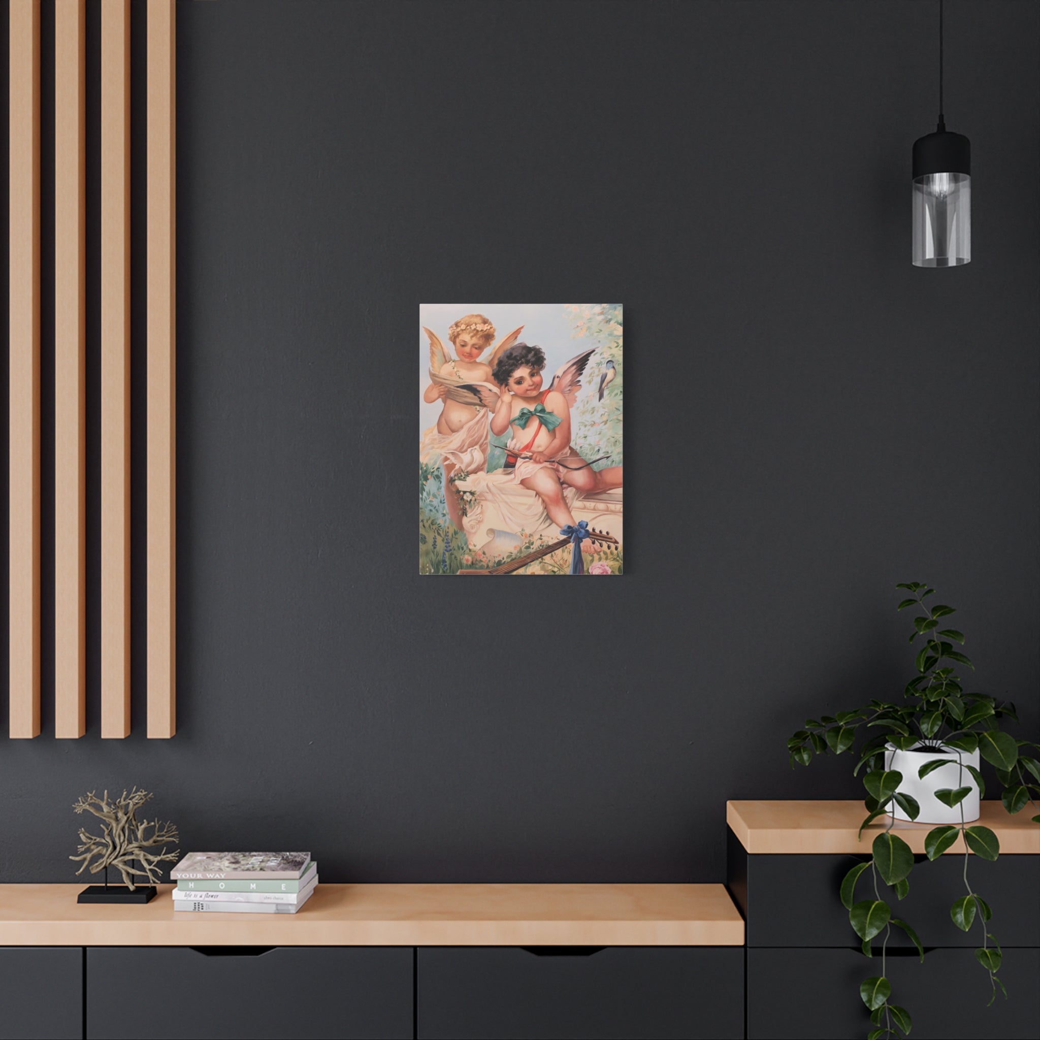 Cherubs Vintage Art Print - Romantic Angel Wall Decor Canvas - TheKaraHan