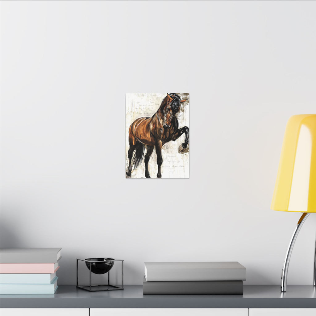 Horse Canvas Wall Art — Brown Stallion Matte Stretched Canvas 