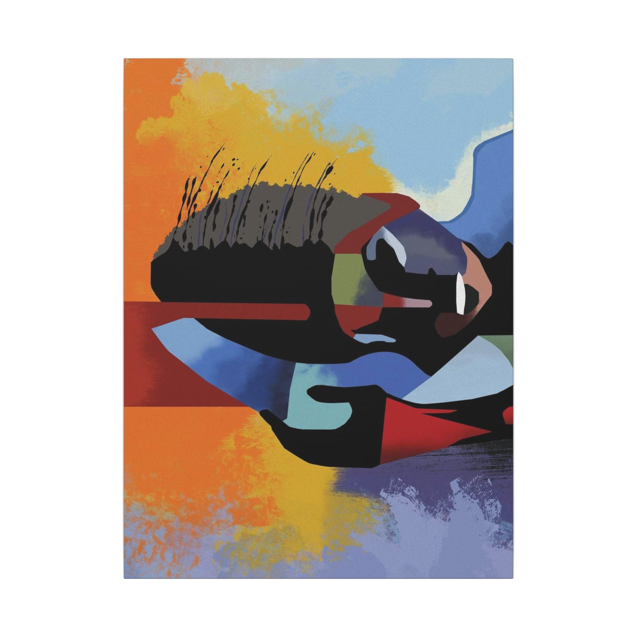 Abstract Guitar Art Canvas — Colorful Modern Music Wall Decor 