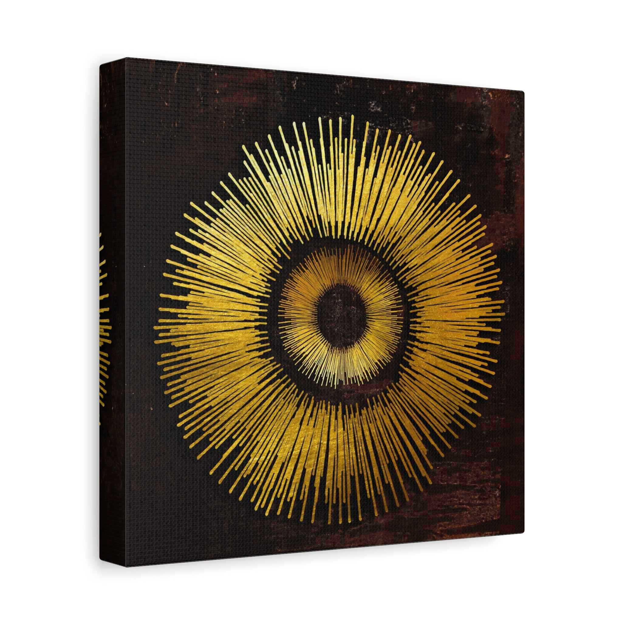 Gold Sunburst Wall Art – Luxury Abstract Canvas Decor for Modern Interiors