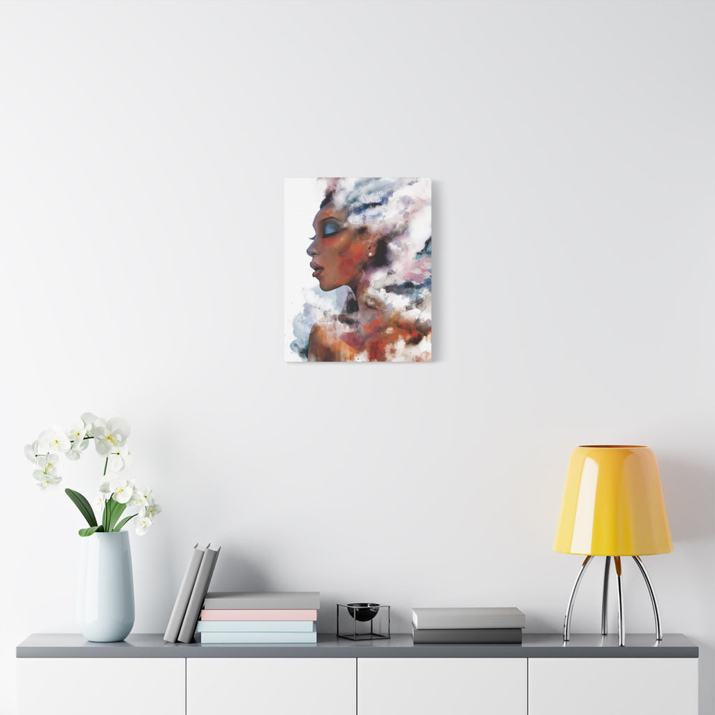 Abstract Portrait Canvas - Dreamy Woman Watercolor Wall Art