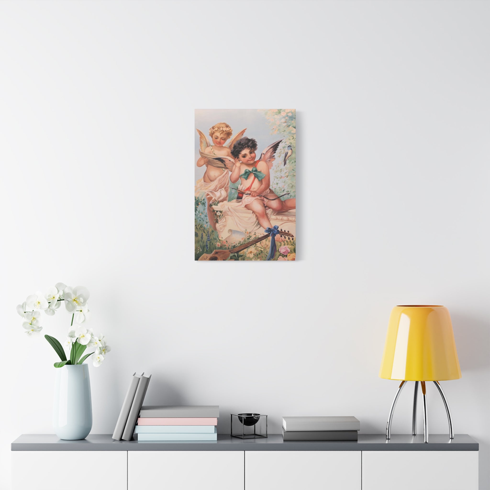Cherubs Vintage Art Print - Romantic Angel Wall Decor Canvas - TheKaraHan
