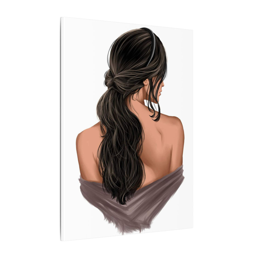 Portrait Canvas Print — Woman Back View with Loose Ponytail 