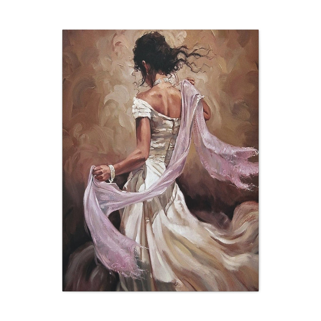 Romantic Wall Art - Dancing Woman Matte Canvas Print for Elegant Home Decor - TheKaraHan