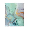 Aqua Marble Abstract Canvas Art — Matte Stretched Wall Print 