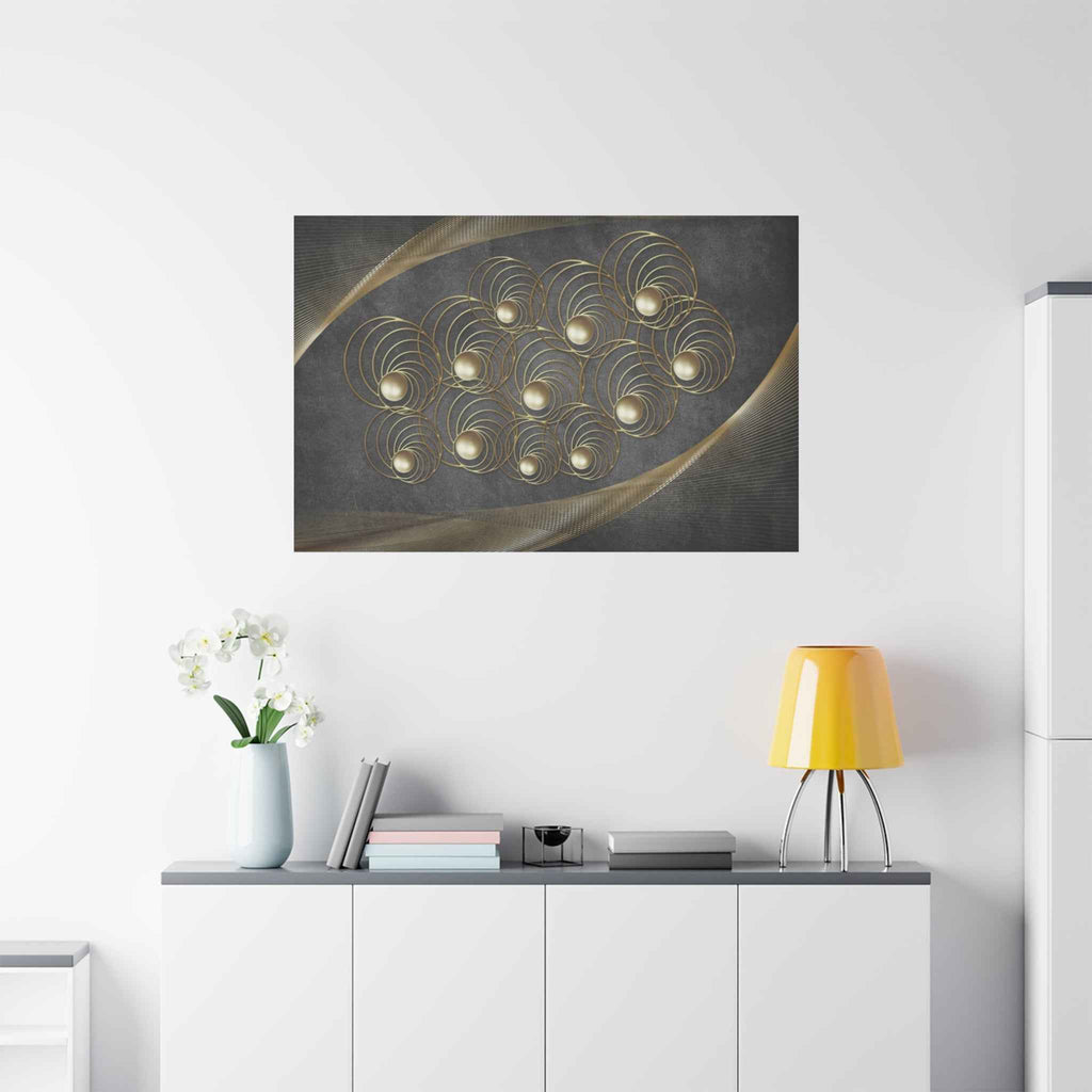 Luxury Gold Geometric Wall Art - Modern Abstract Canvas Decor