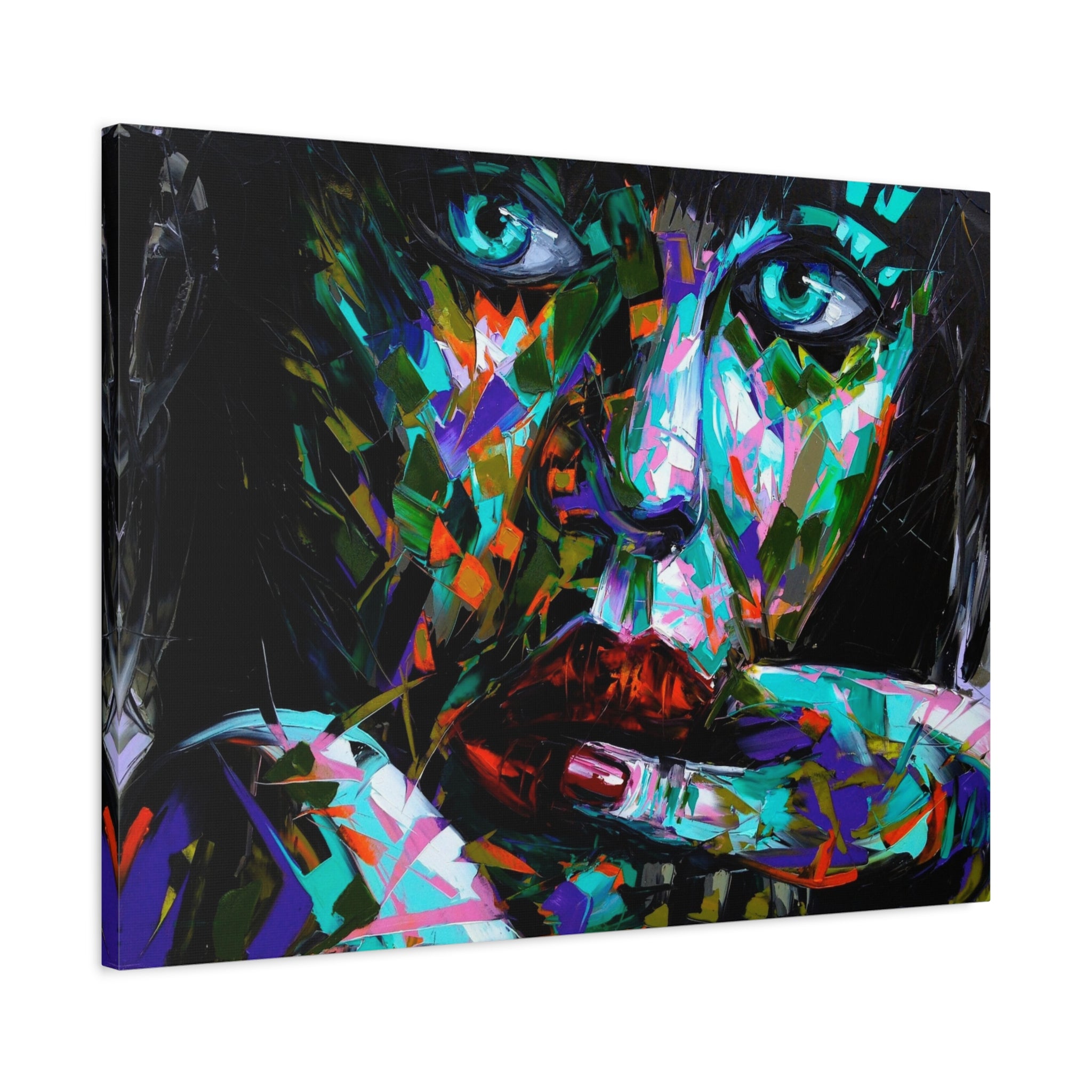 Colorful Abstract Woman Portrait Canvas — Modern Pop Art Wall Decor - TheKaraHan