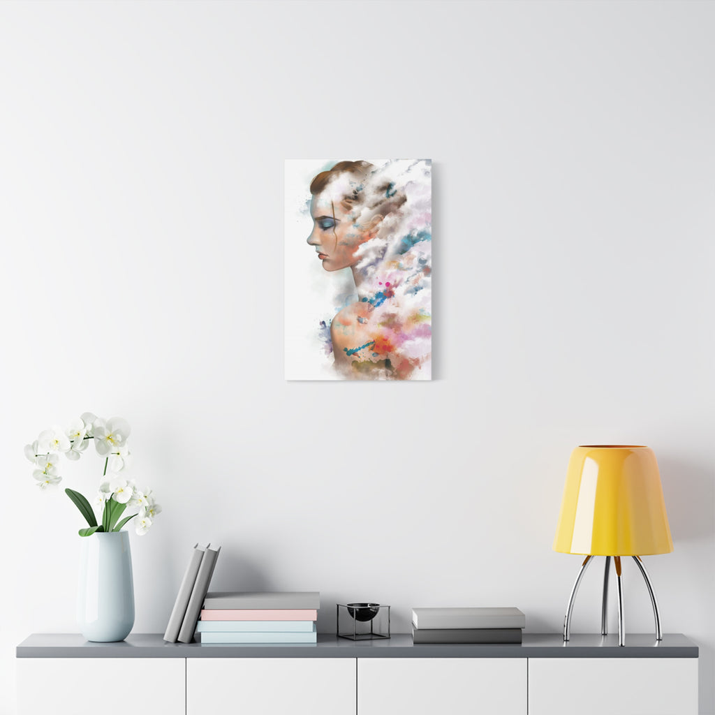 Dreamscape Portrait Canvas - Abstract Watercolor Woman Wall Art