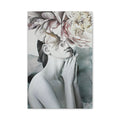 Floral Reverie Matte Canvas Print — Woman with Peony Art 