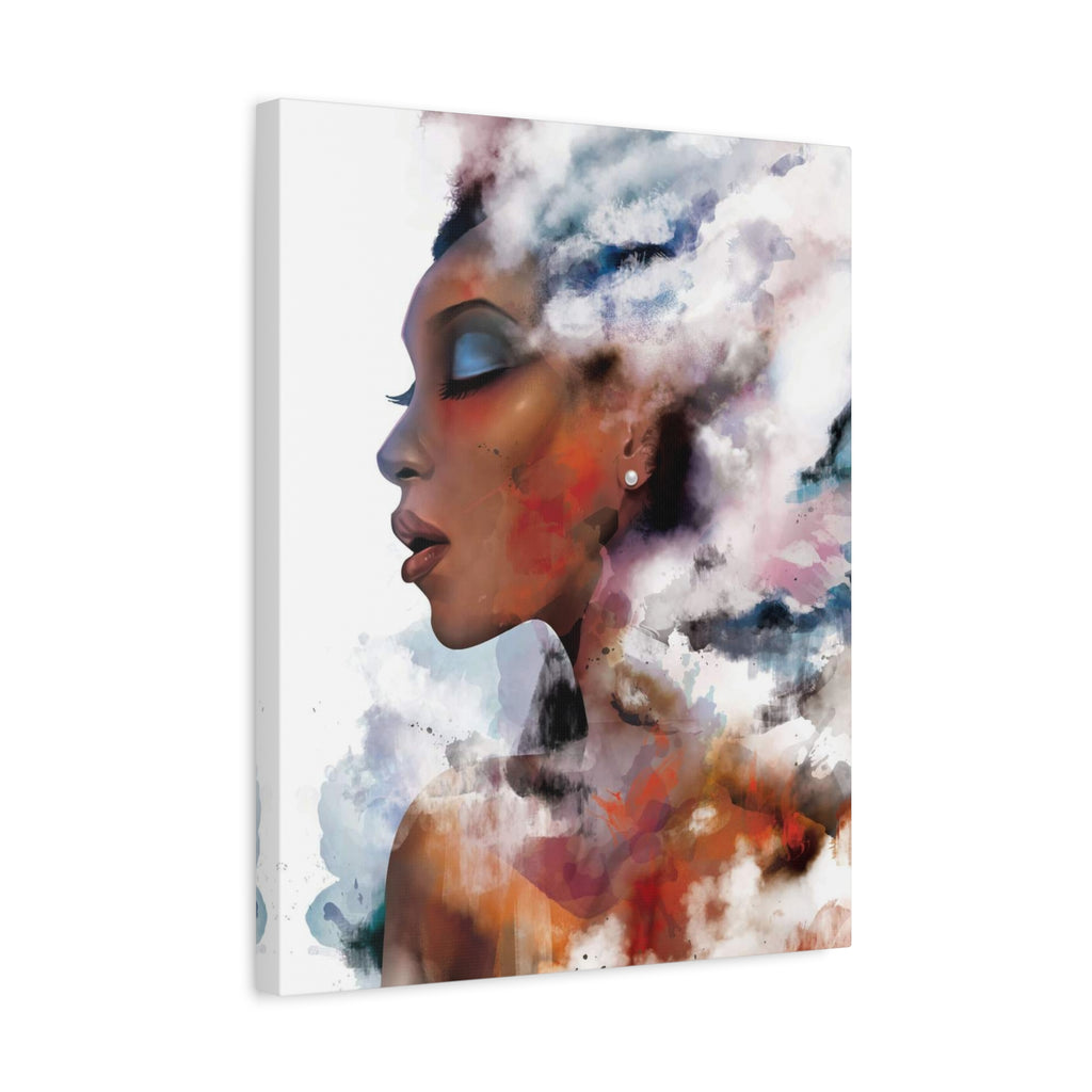 Abstract Portrait Canvas - Dreamy Woman Watercolor Wall Art