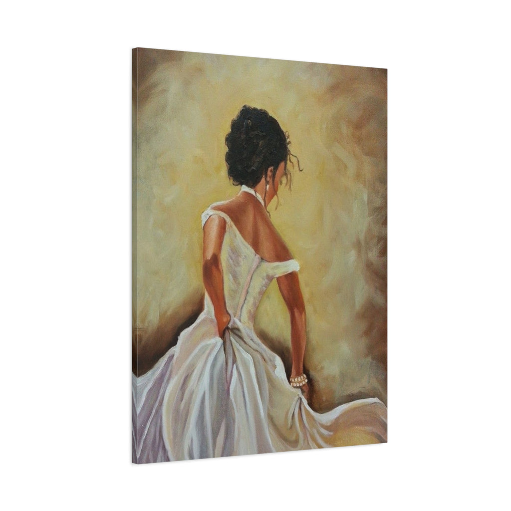 Elegant Bride Portrait Canvas Print — Romantic Wedding Wall Art