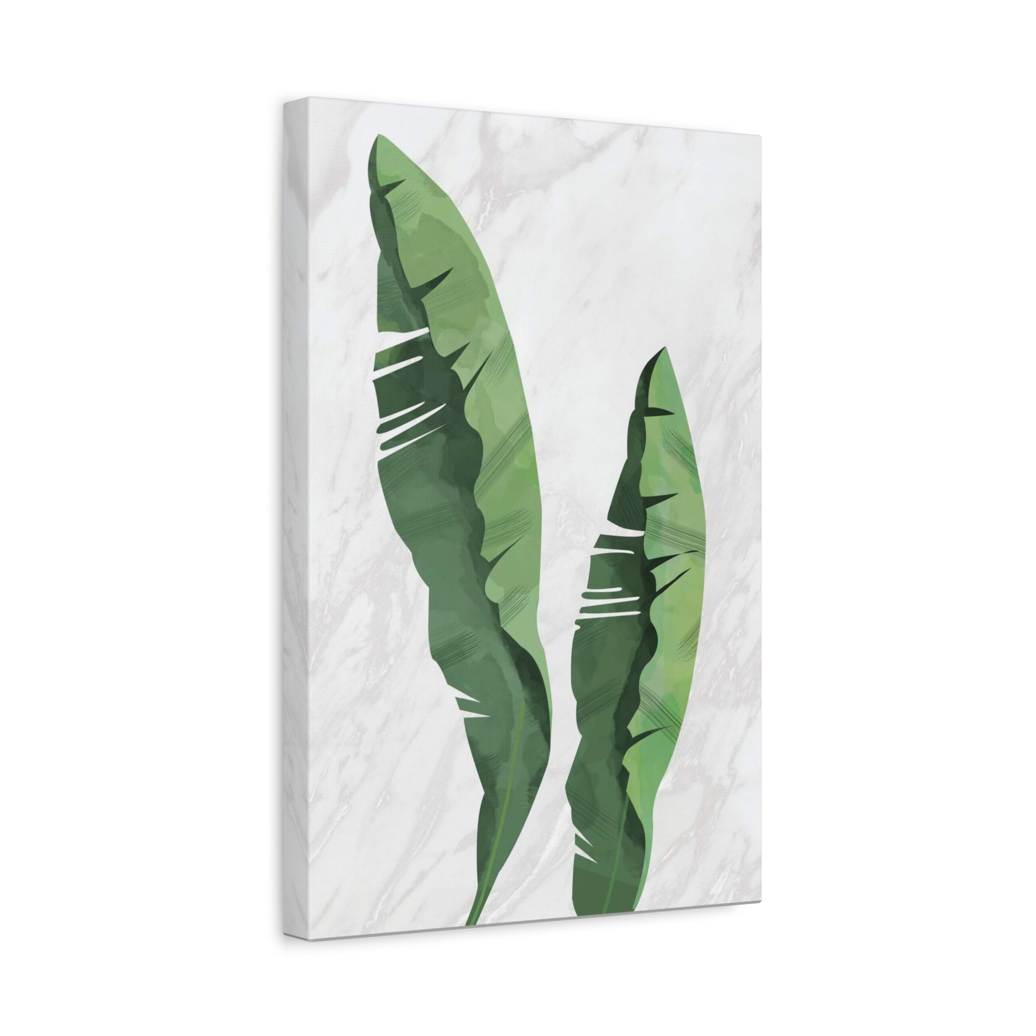 Banana Leaf Botanical Canvas Wall Art - Matte Stretched 1.25" 